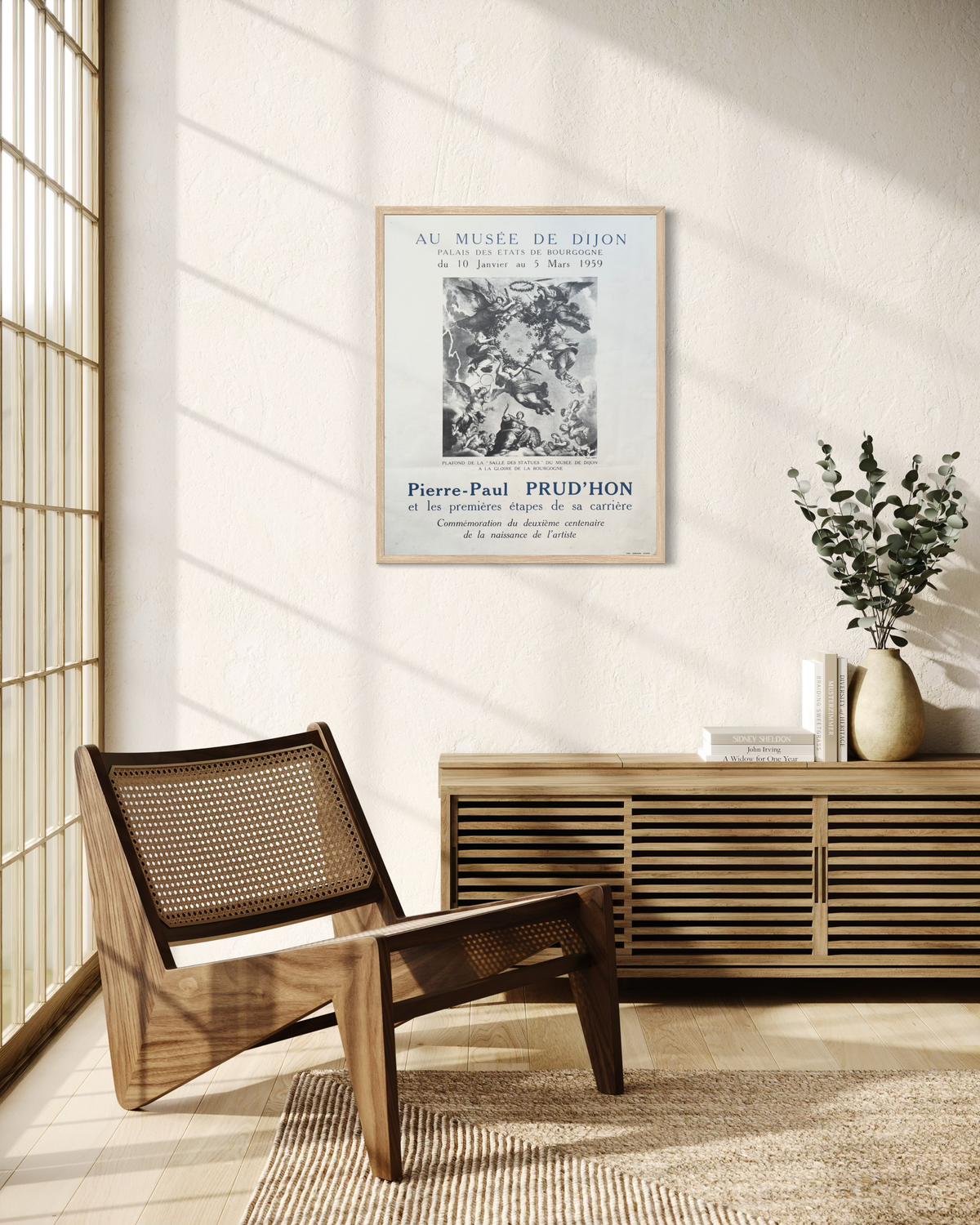 Original 1959 Pierre-Paul Prud'hon art exhibition print, vintage French wall art