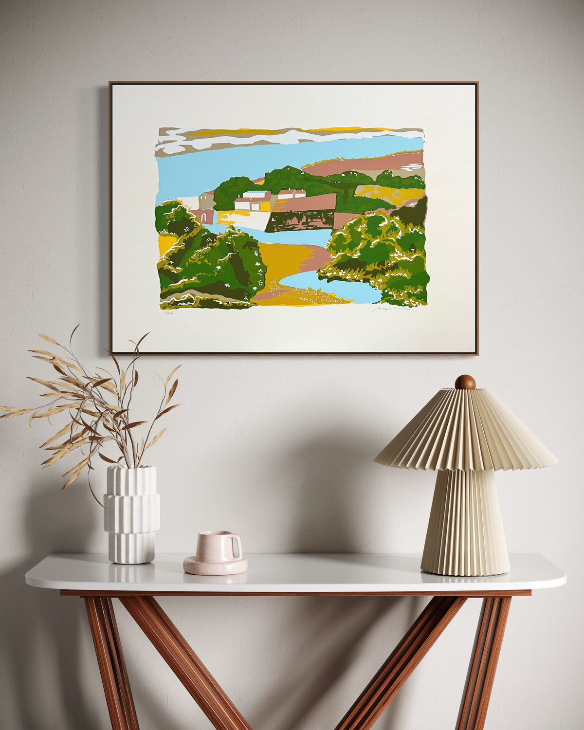 Biagio Civale signed screenprint displayed in gallery wall arrangement