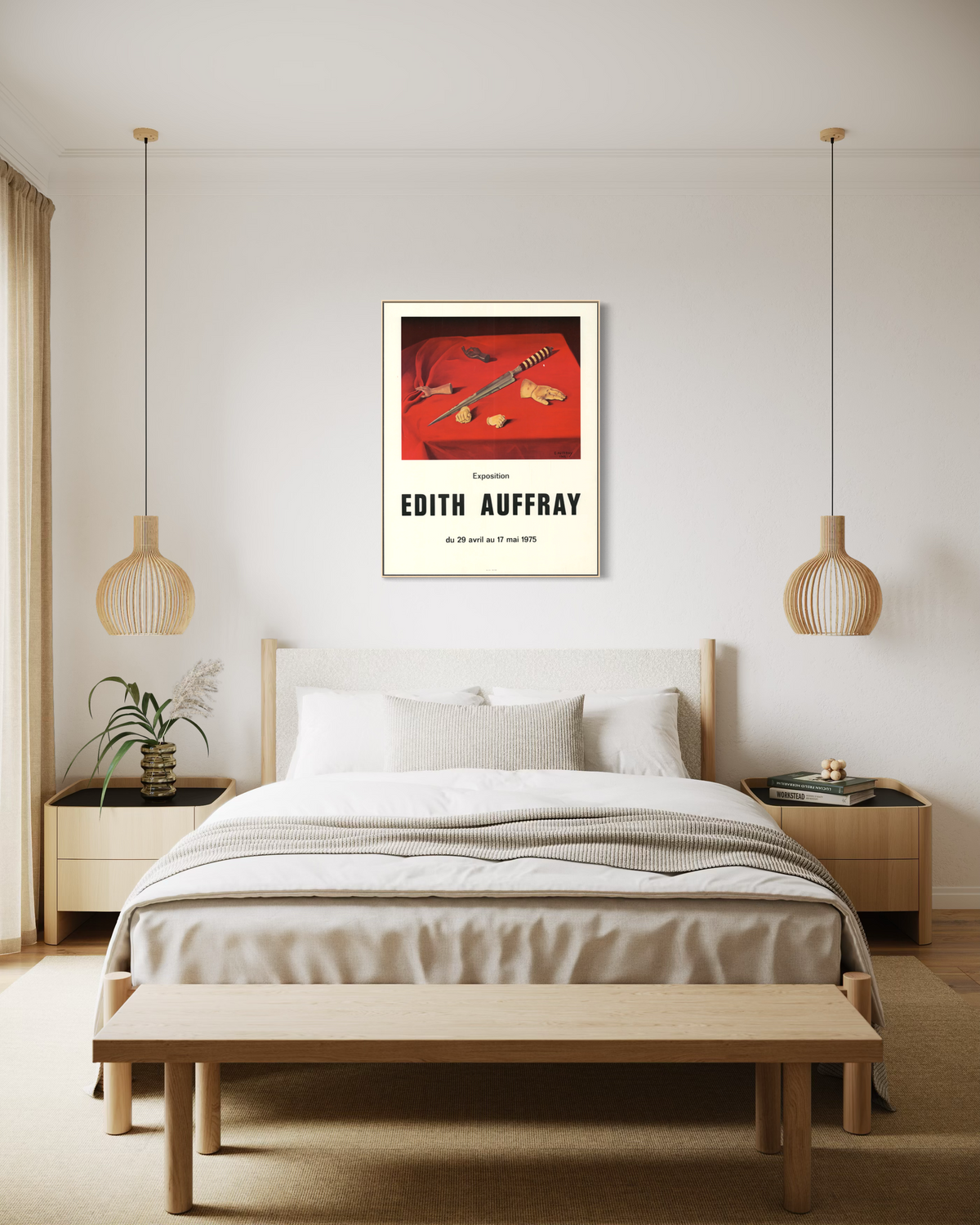 1975 Edith Auffray French exhibition poster hanging as wall art