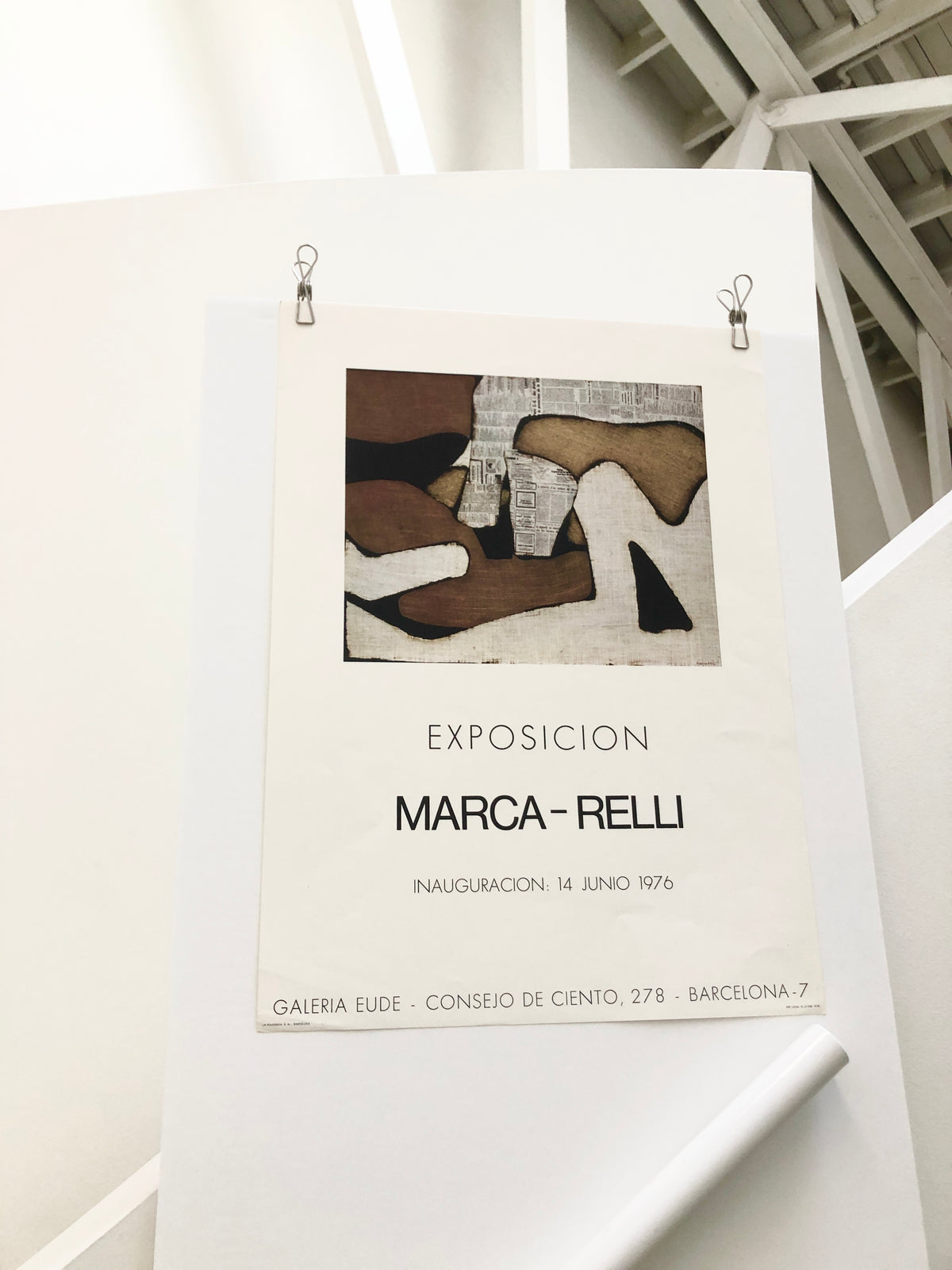 Complete view of the original Conrad Marca-Relli art exhibition print, printed by La Polígrafa, Barcelona