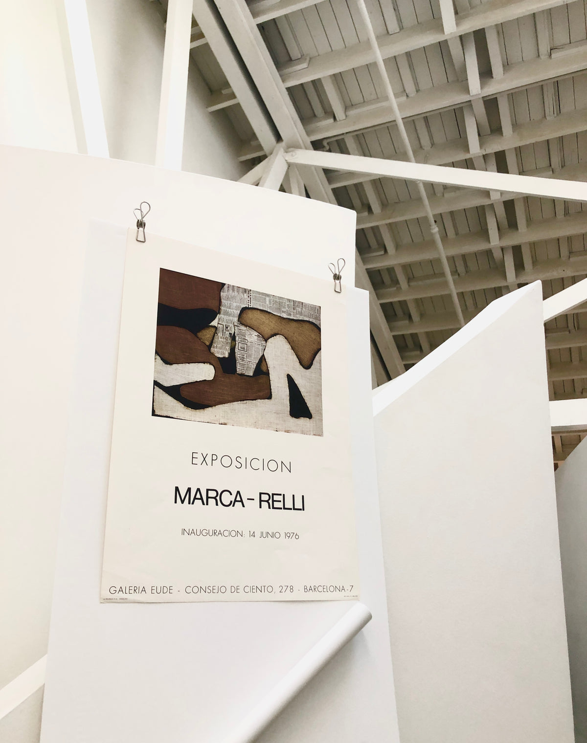 1976 Conrad Marca-Relli Barcelona exhibition print shown at full 16 x 21.5 inch size