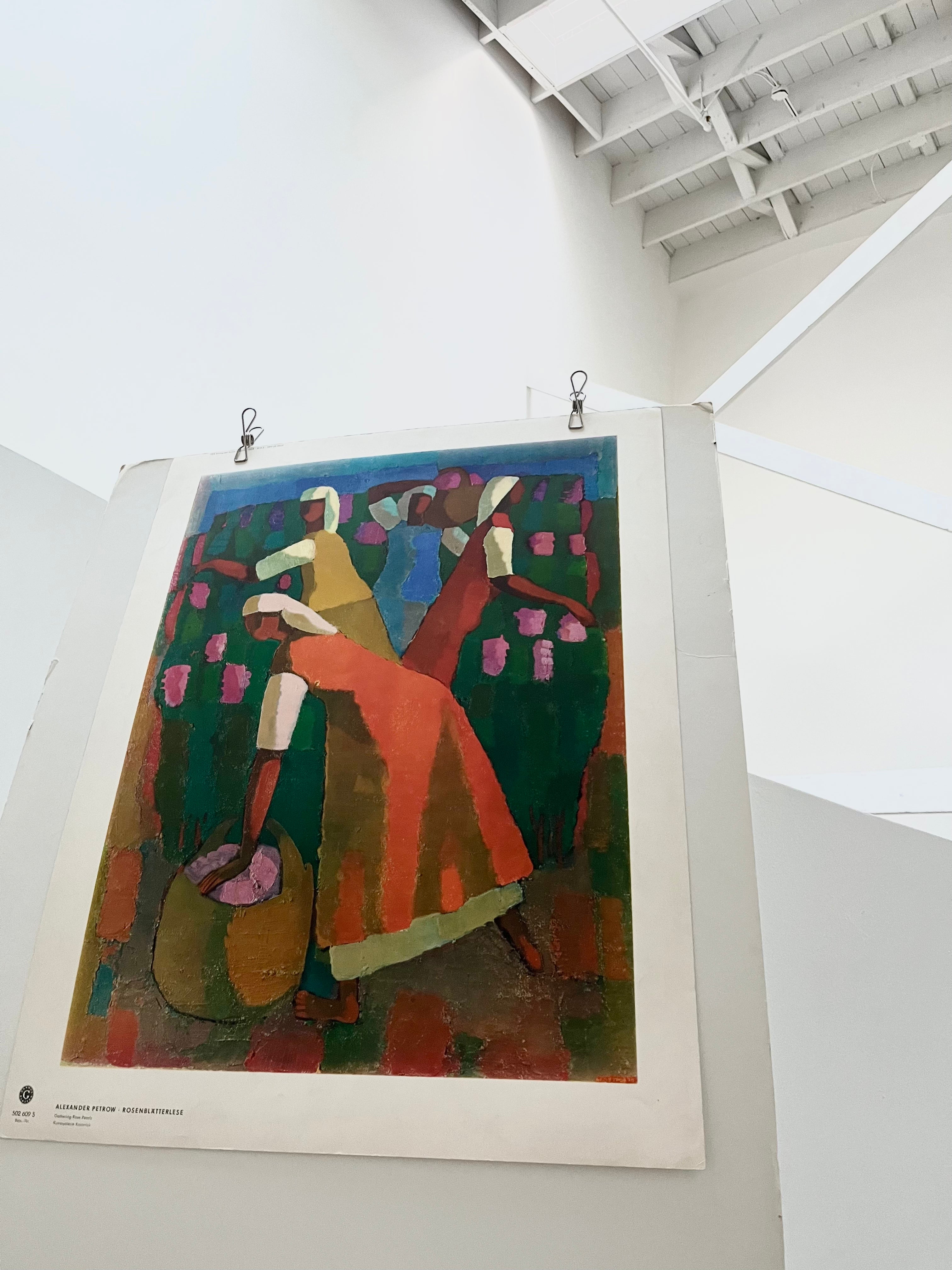Full front view of the 1977 Alexander Petrow vintage German art print, 24.8" x 19.8"