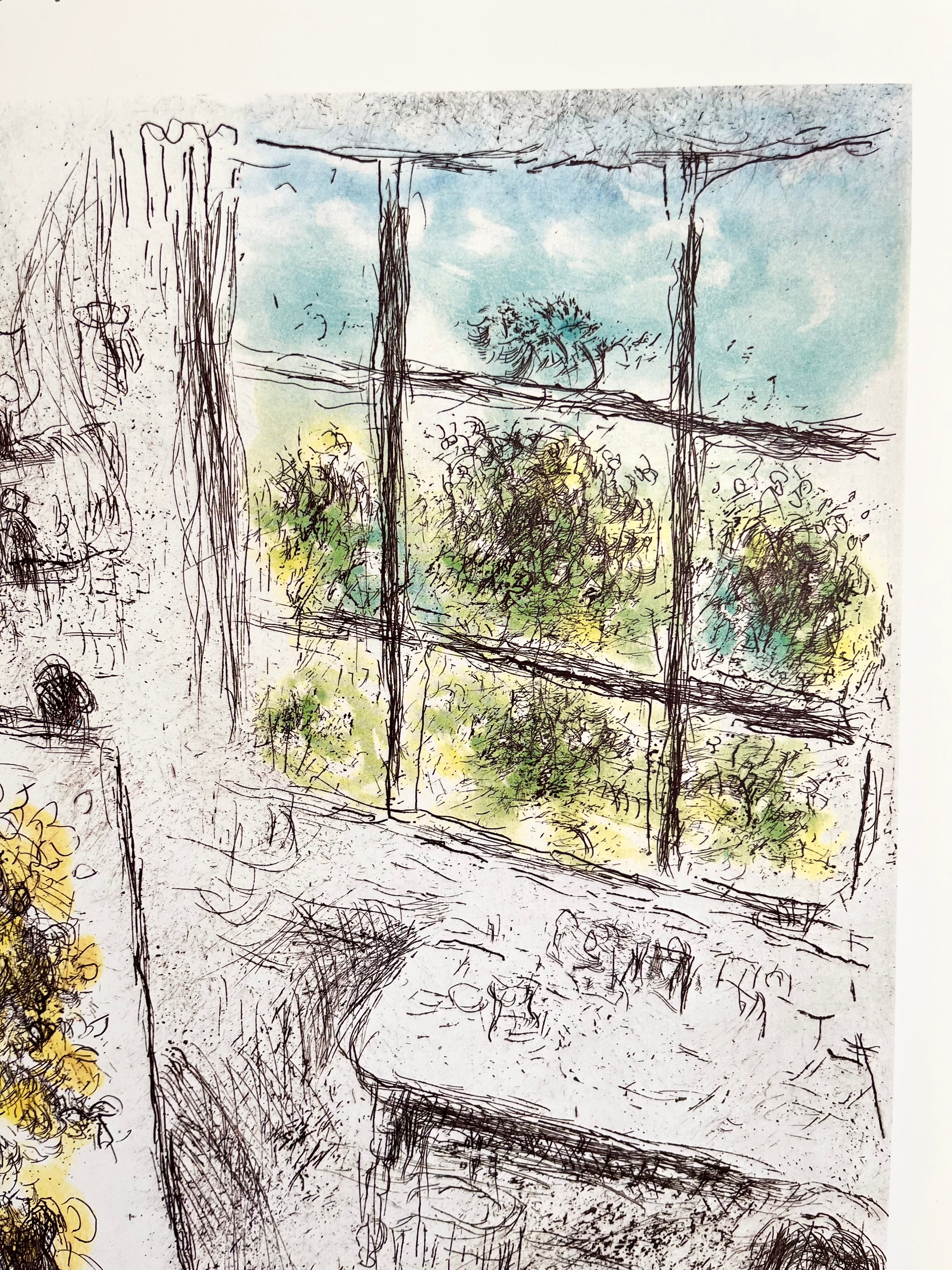 Close-up of the Galerie Maeght exhibition text on the 1977 Marc Chagall poster