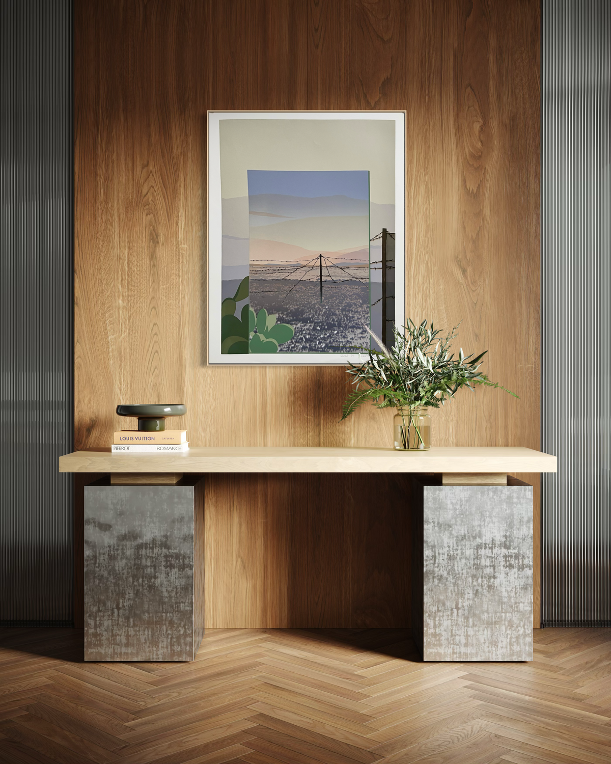 1980 Anita Ford signed screenprint shown as wall art in a home interior