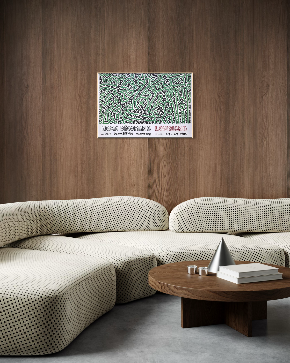 1982 Keith Haring Art Exhibition Poster. 1982 Keith Haring Danish Museum Exhibition Print. 
