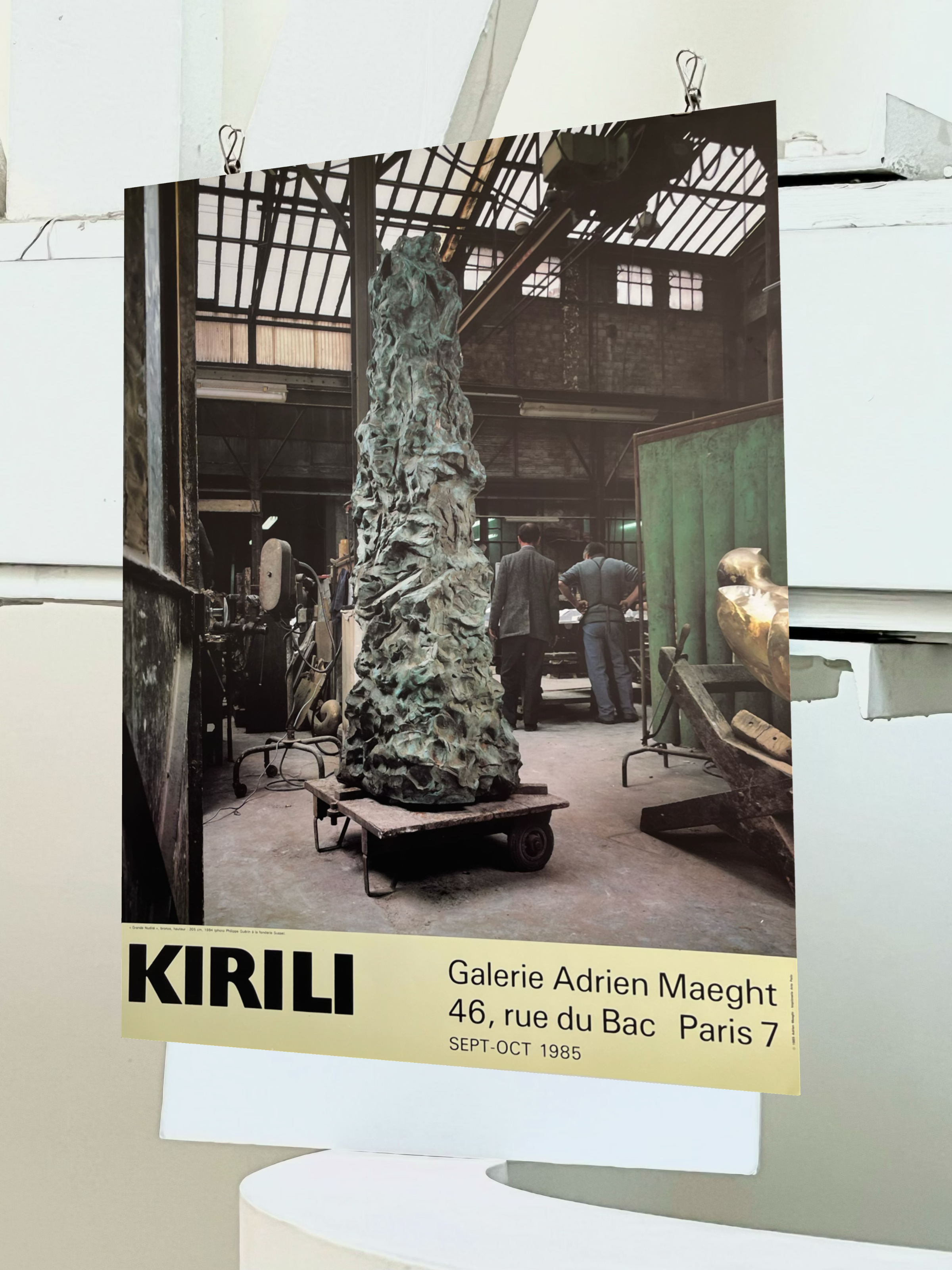 1985 Alain Kirili French art exhibition poster, Galerie Adrien Maeght print