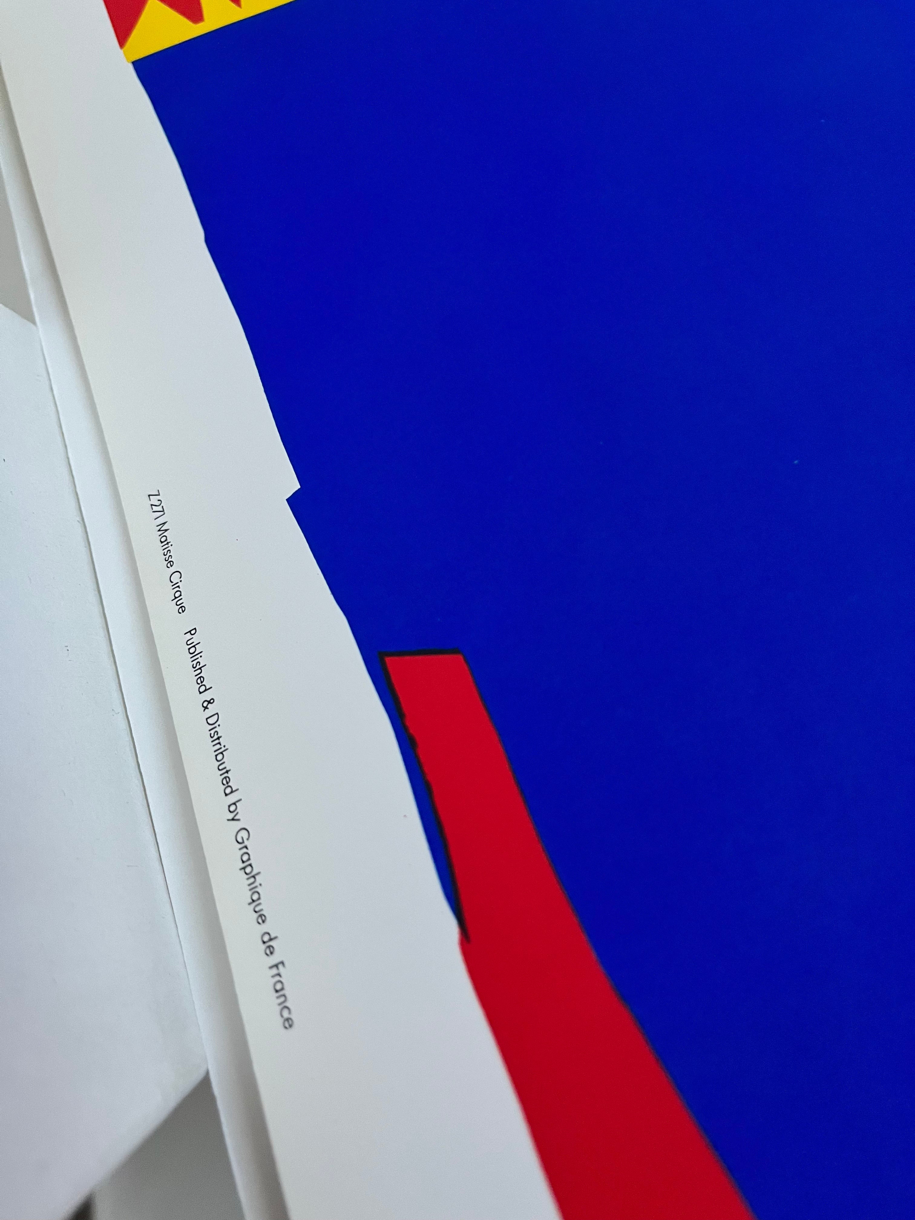 Detail of Matisse screenprint paper texture and edge, French print