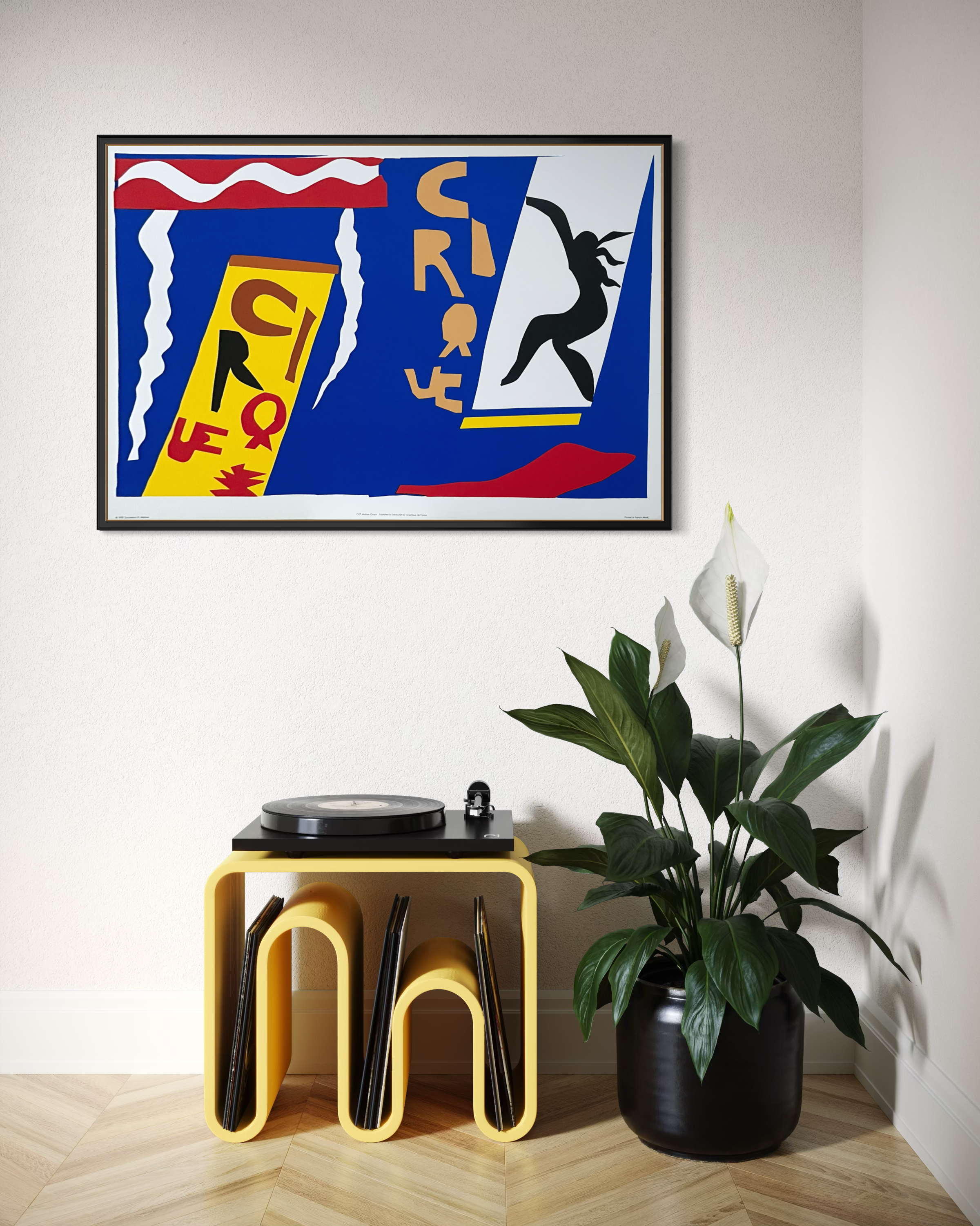 Henri Matisse "Cirque" screenprint displayed in a home interior
