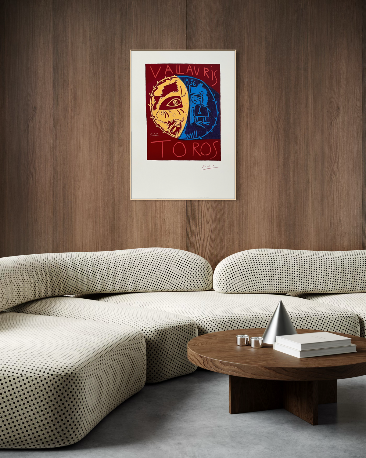 Pablo Picasso Toros en Vallauris lithograph hung on a lounge room wall