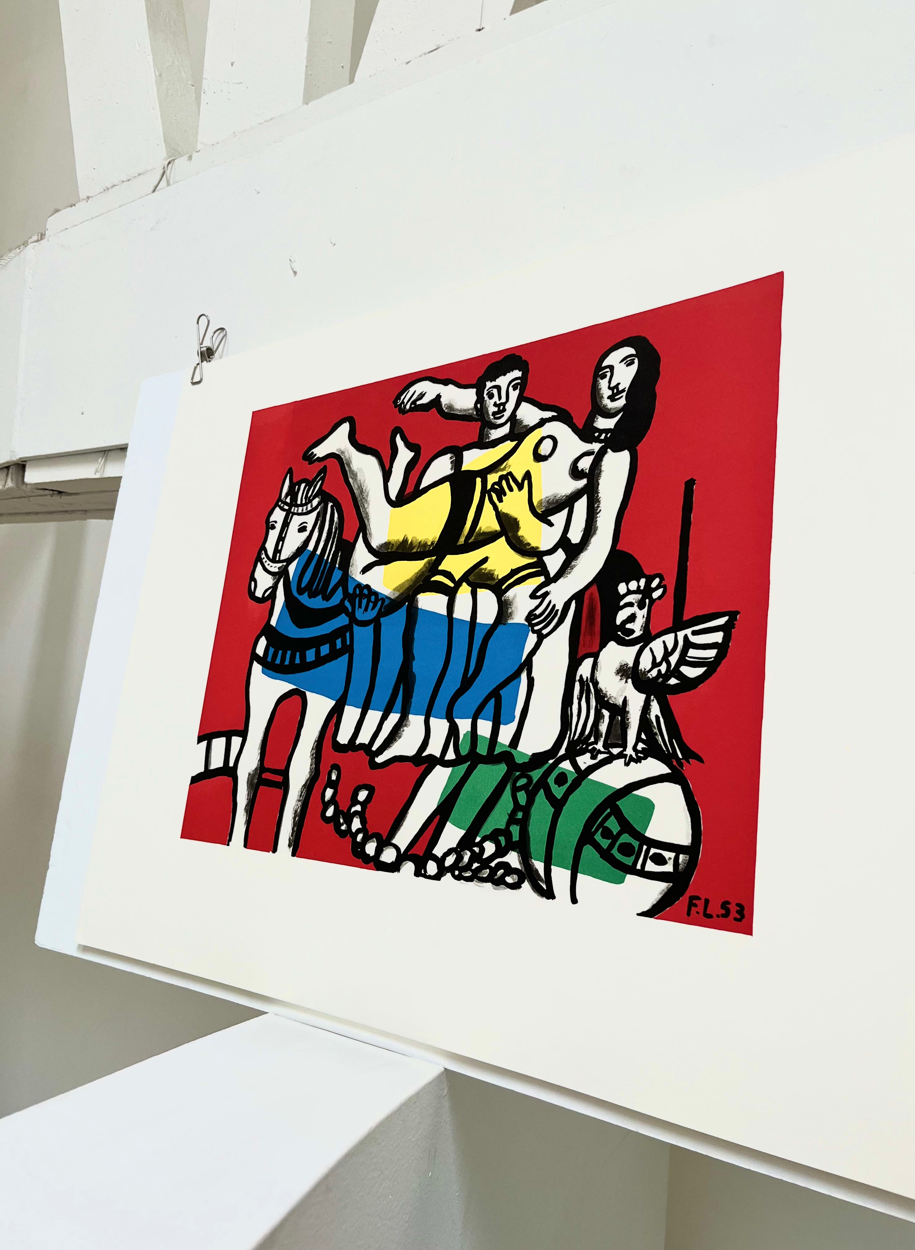 Side view of the 2000s Fernand Léger French lithograph showing paper thickness
