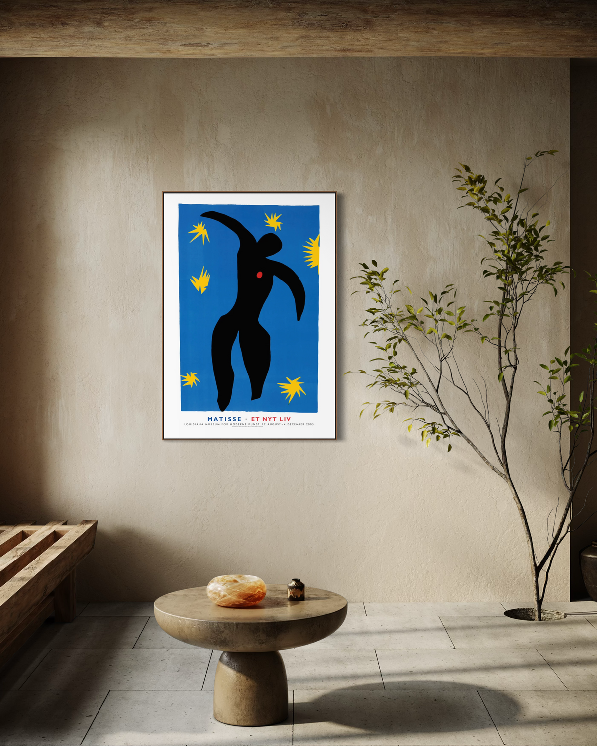 The Matisse exhibition poster displayed in a home interior