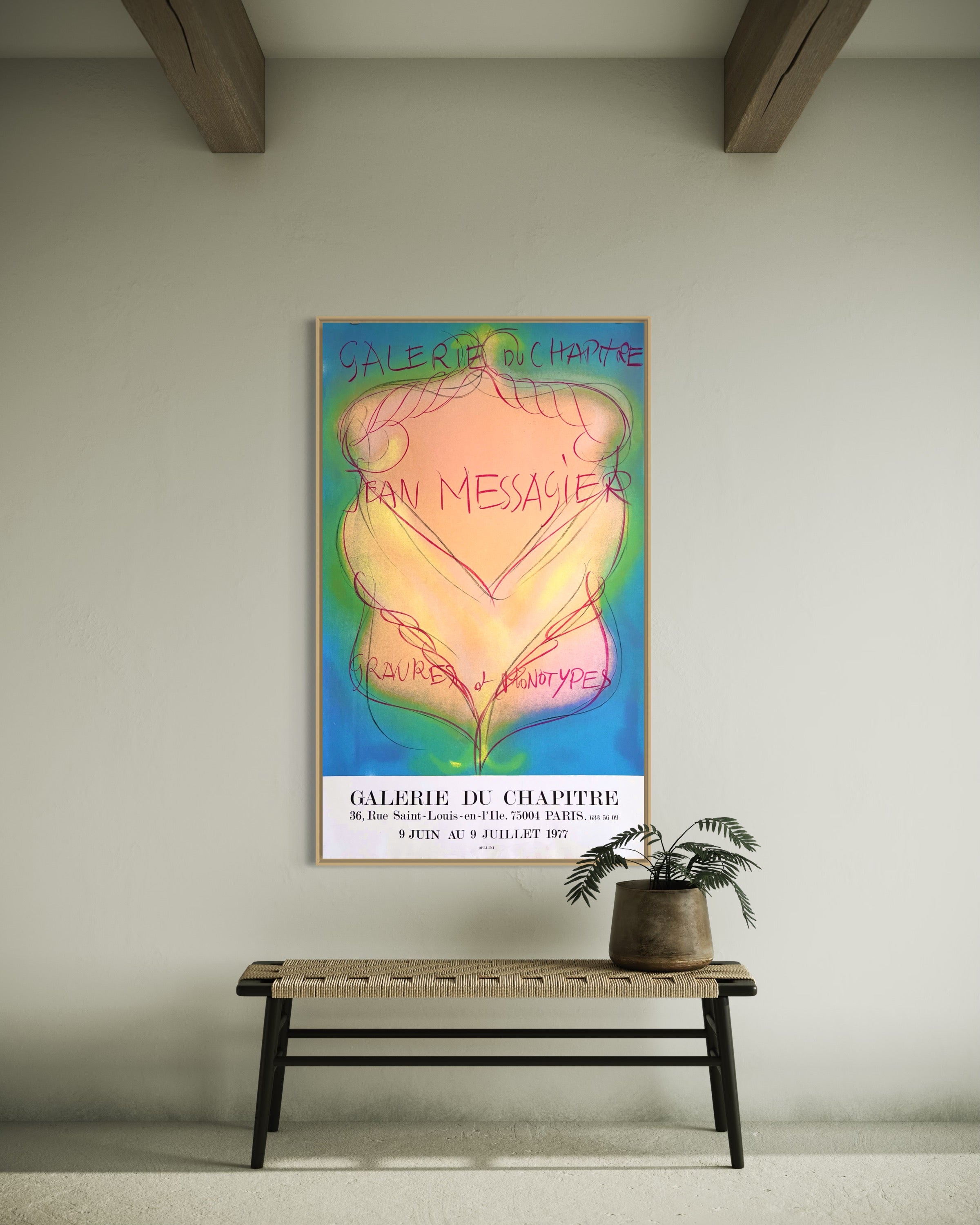 1977 Jean Messagier French Art Exhibition Lithograph