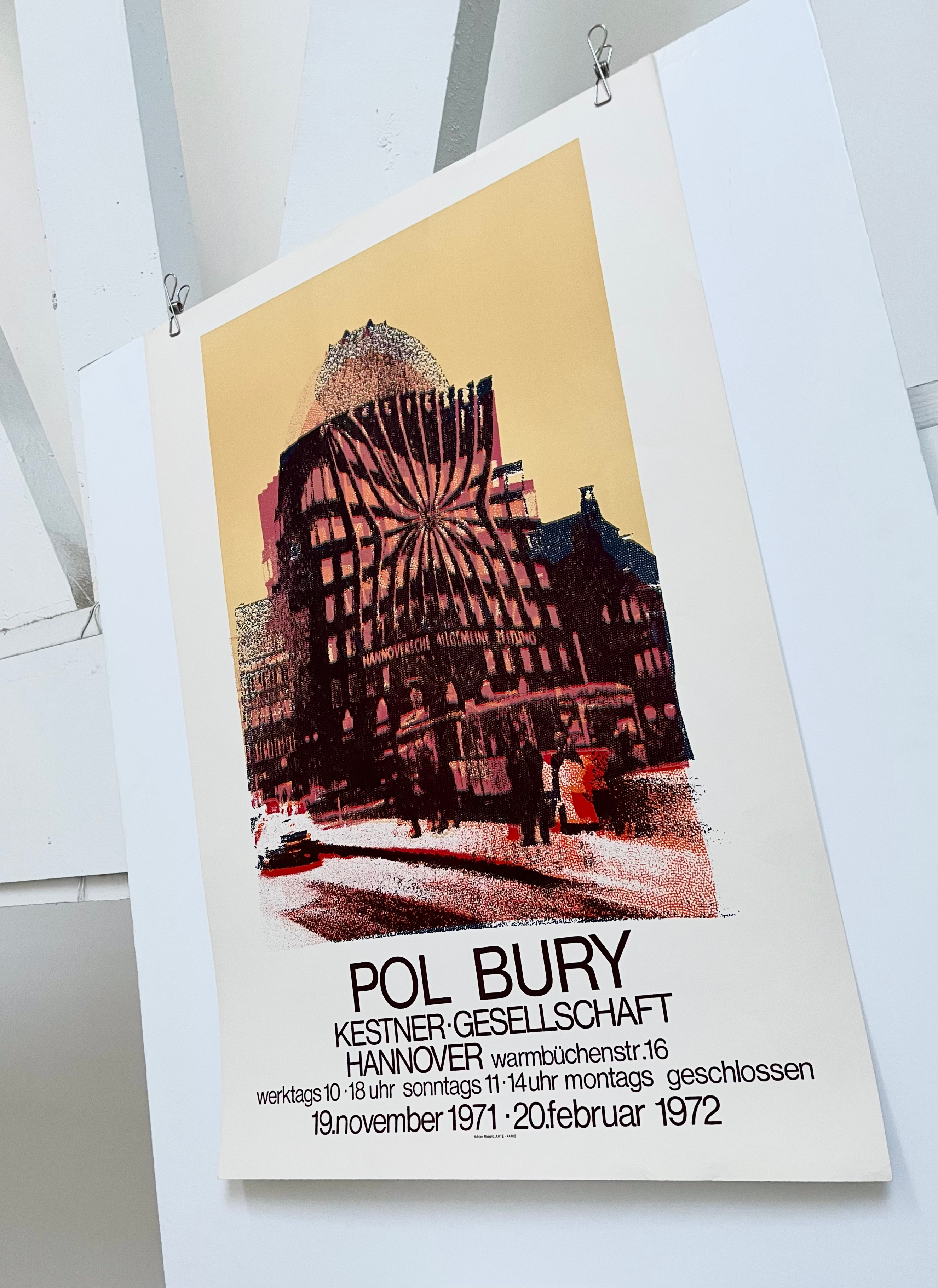 1972 Pol Bury French Art Exhibition Lithograph