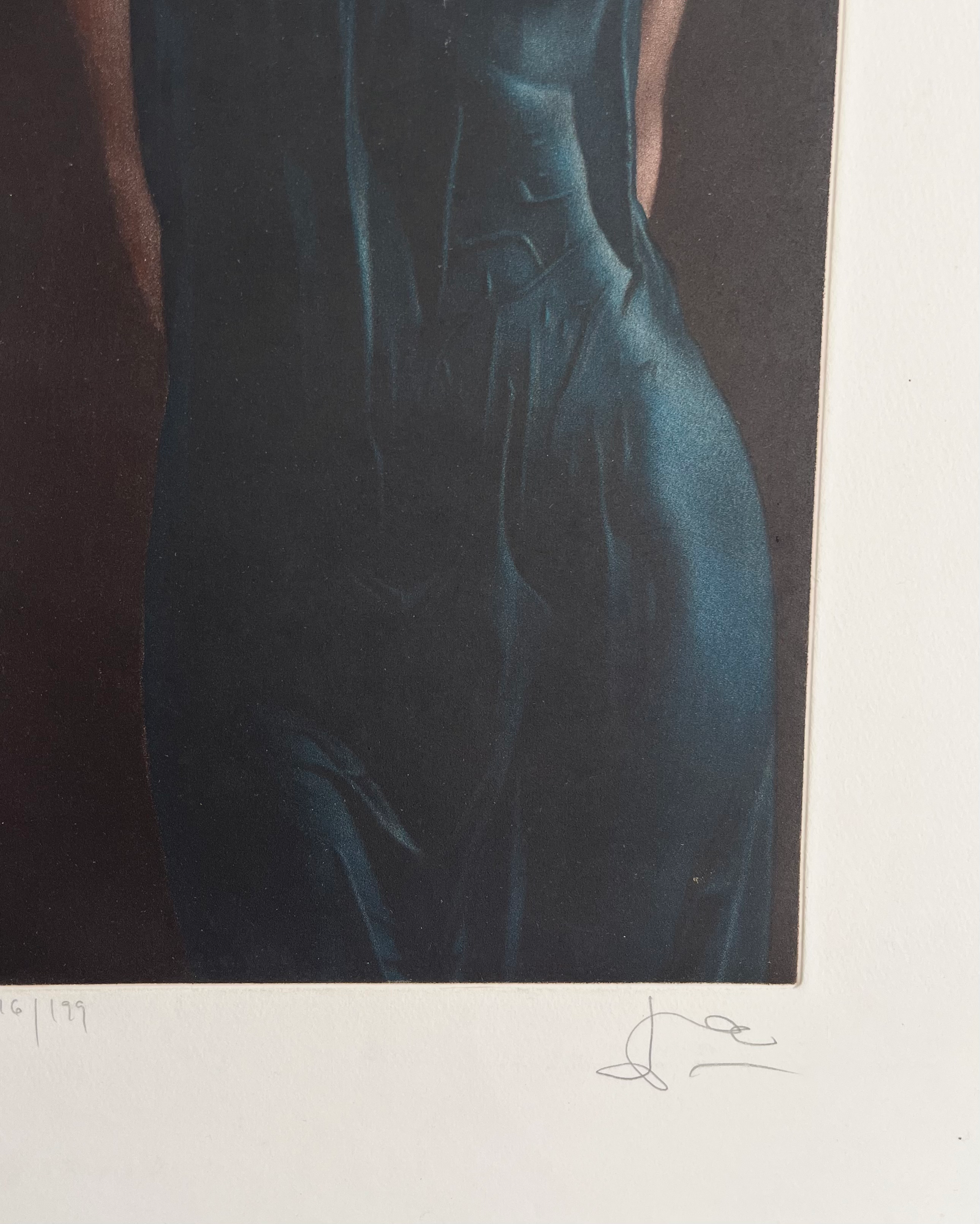 1990s Willi Kissmer Signed French Mezzotint Engraving