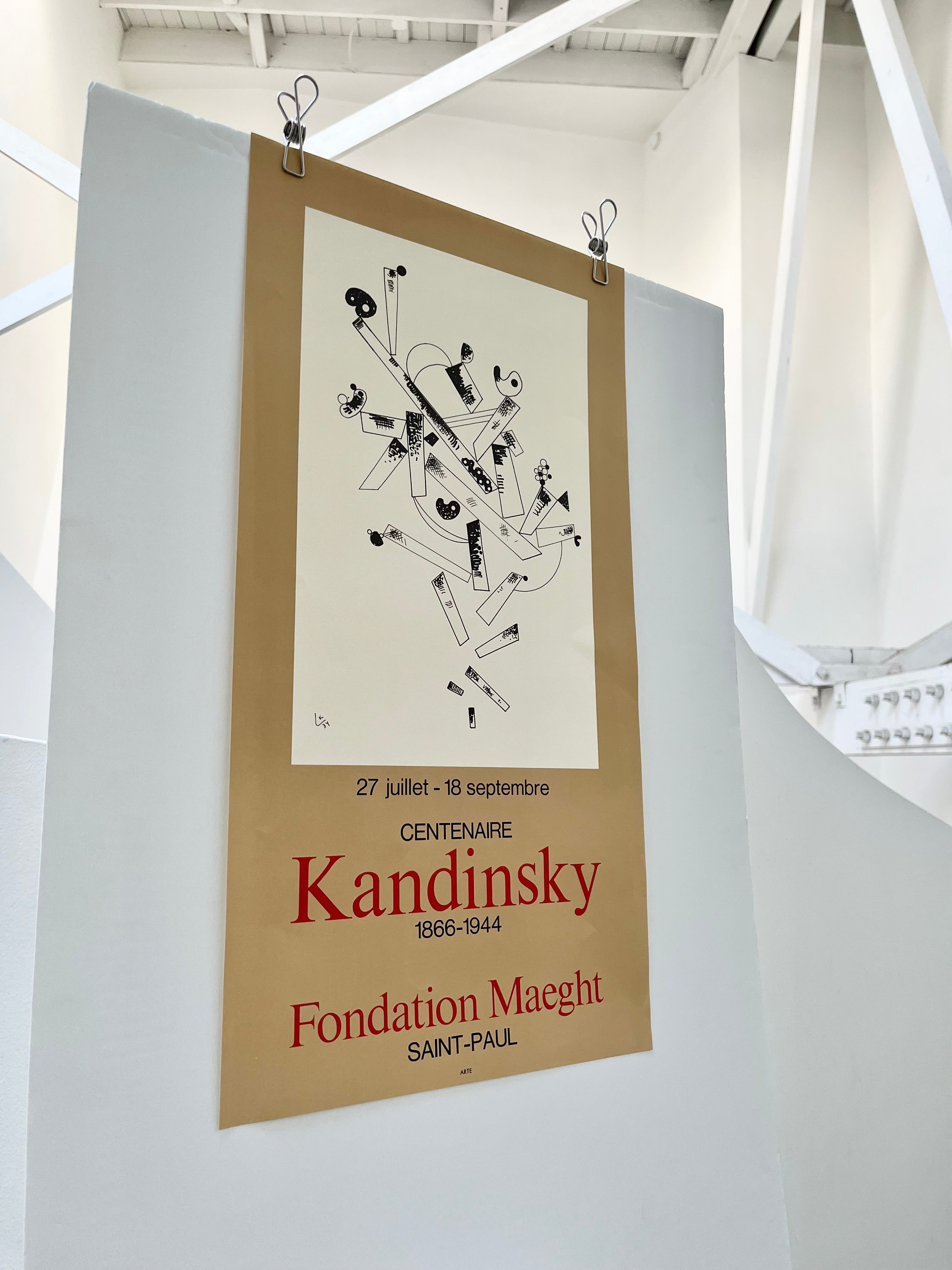 Vintage Wassily Kandinsky French Art Exhibition Lithograph