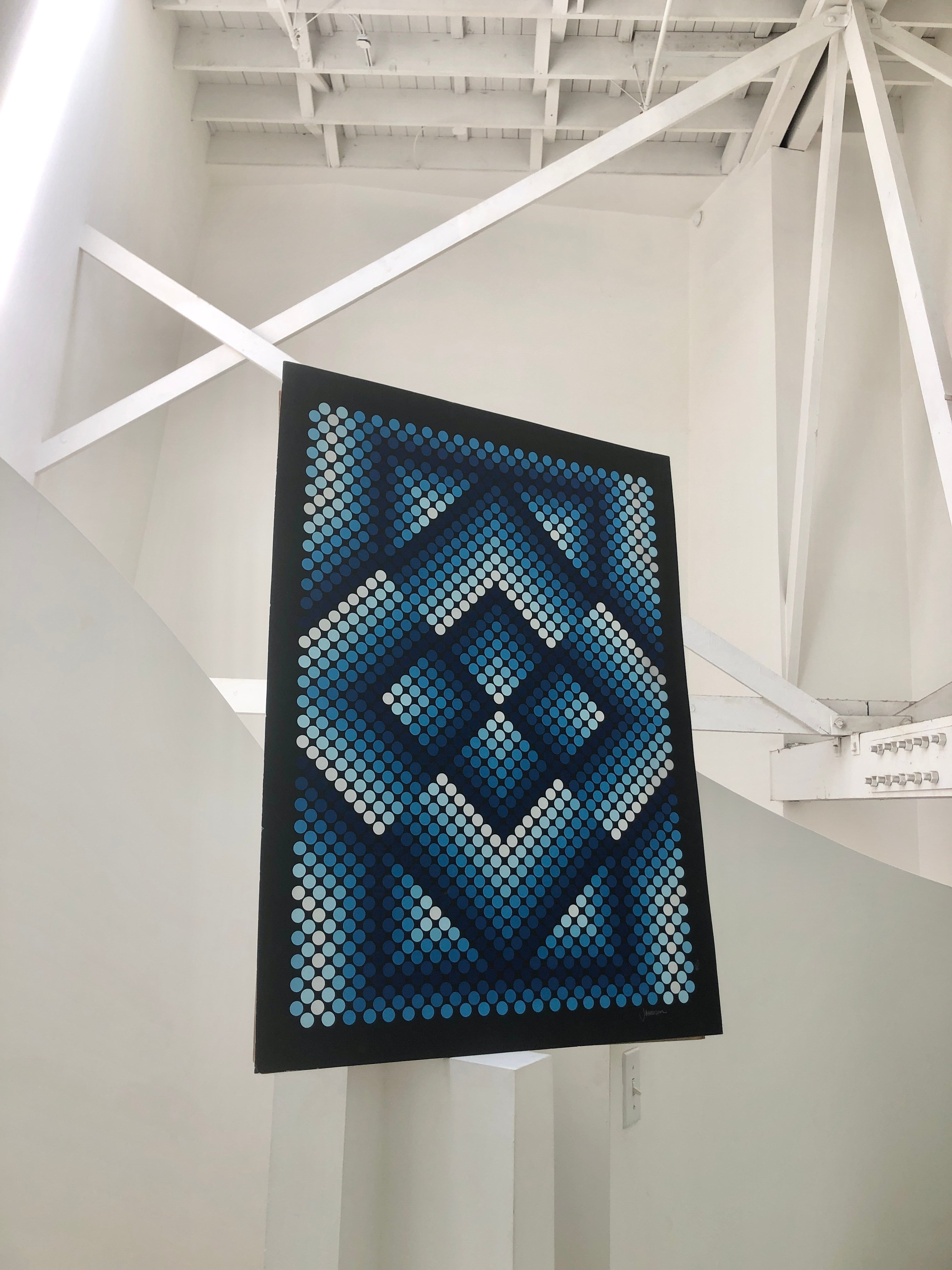1970s Evelyn B. Johnson Op Art Serigraph