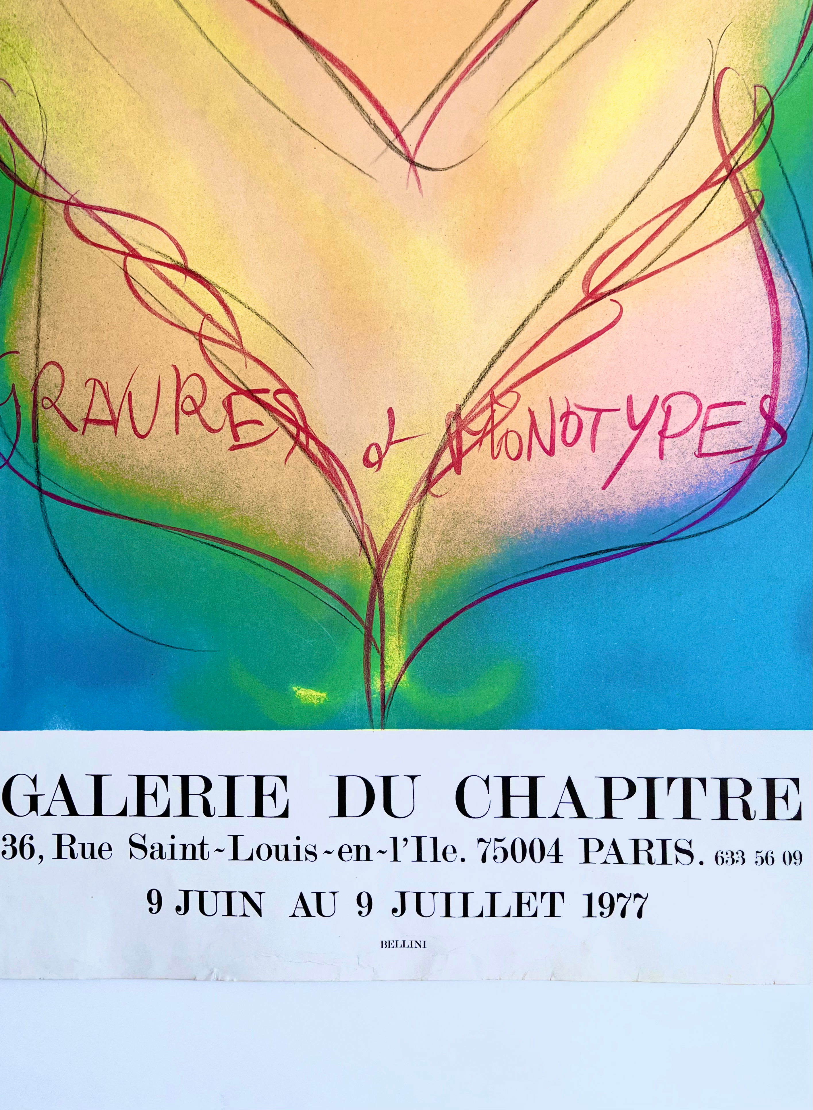 1977 Jean Messagier French Art Exhibition Lithograph