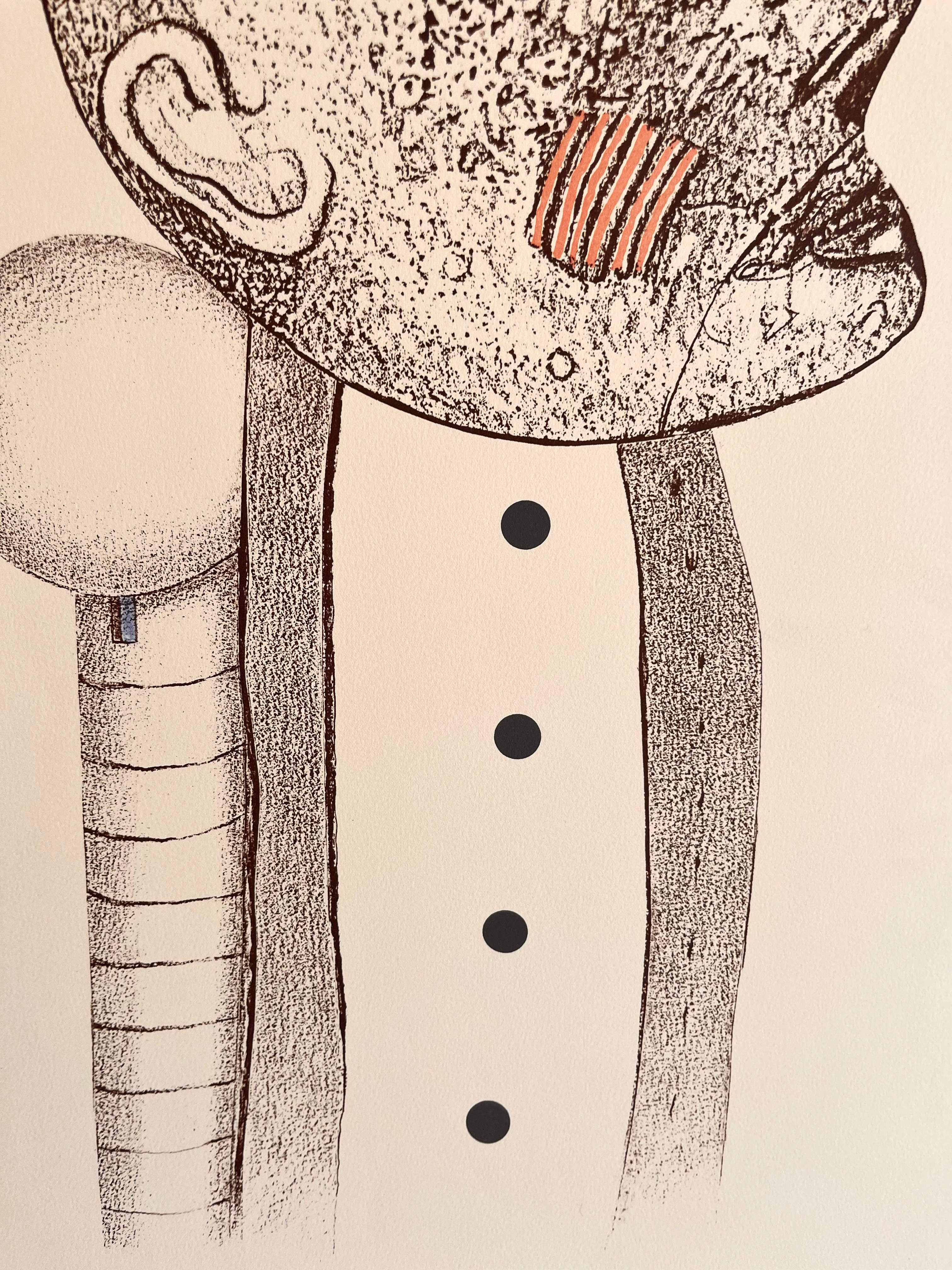 1980s Uno George Svensson Signed French Lithograph