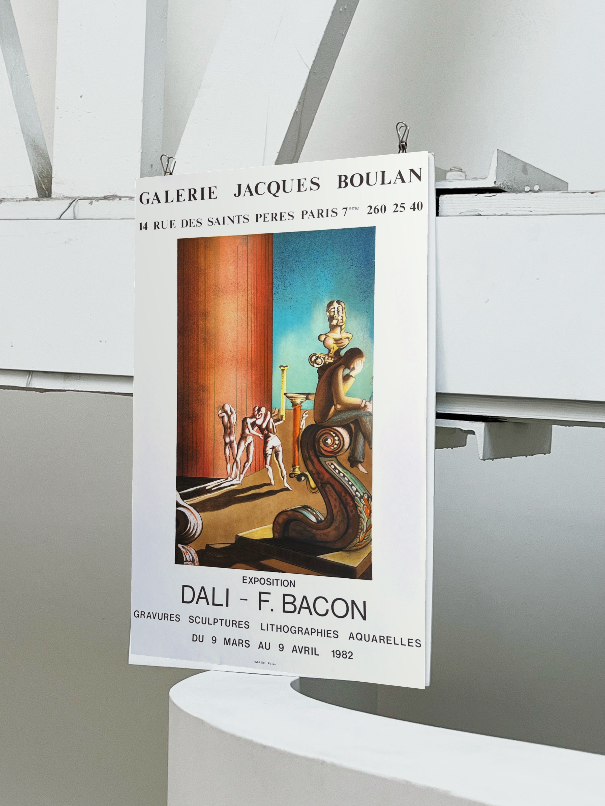 1982 Salvador Dali & Francis Bacon French Art Exhibition Lithograph