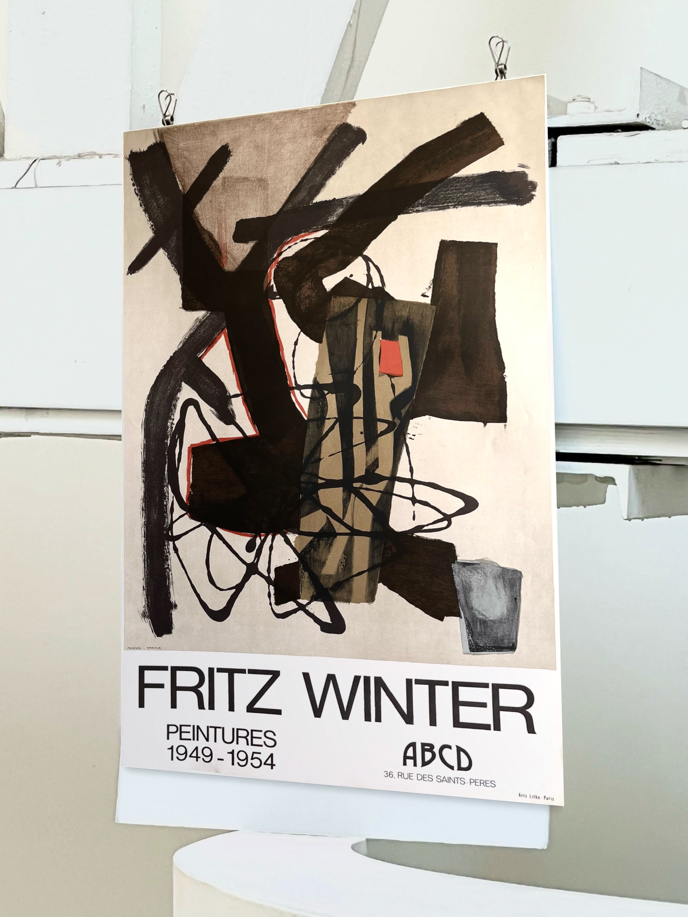 1970s Fritz Winter French Art Exhibition Lithograph