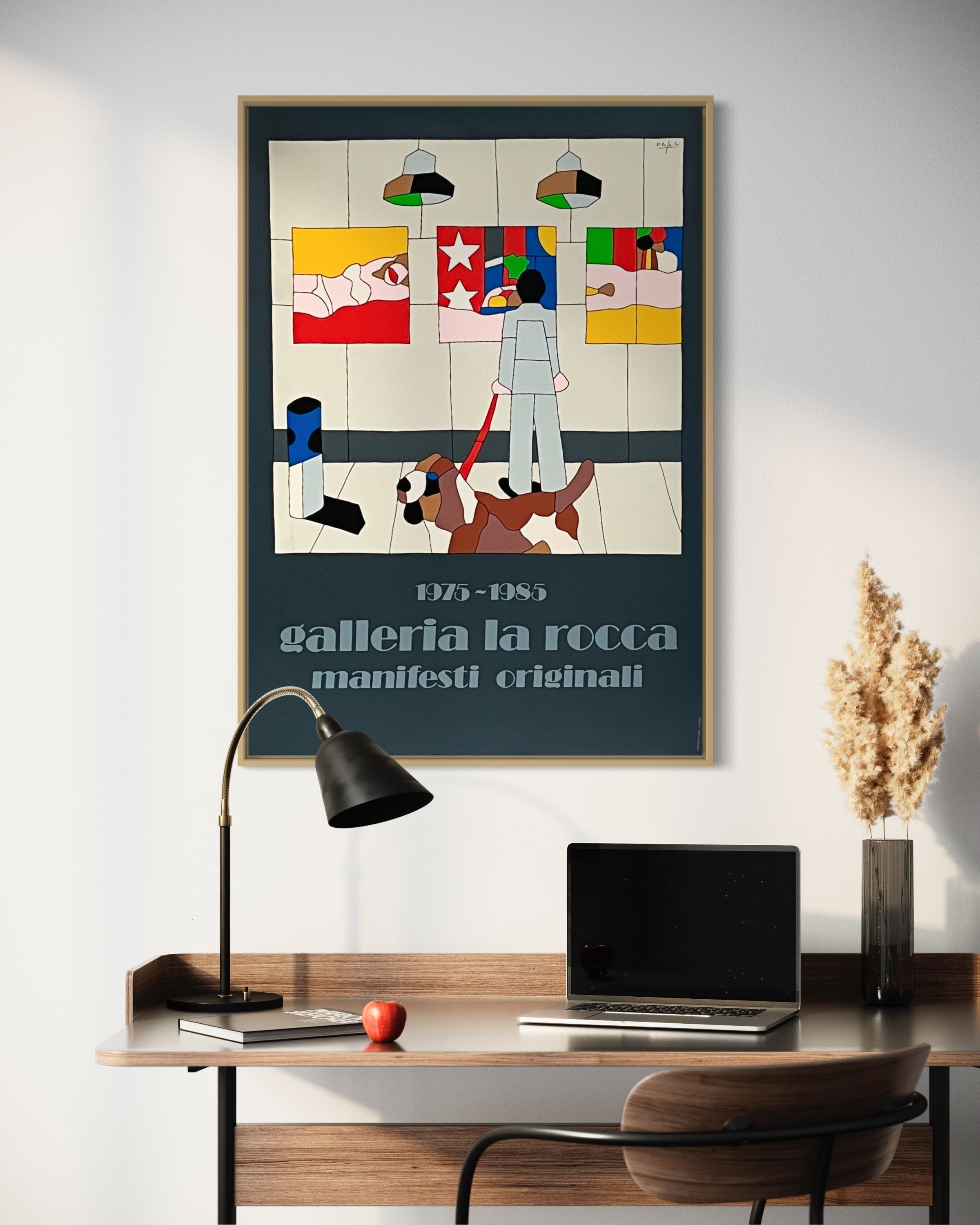 1980s Ugo Nespolo XL Italian Serigraph
