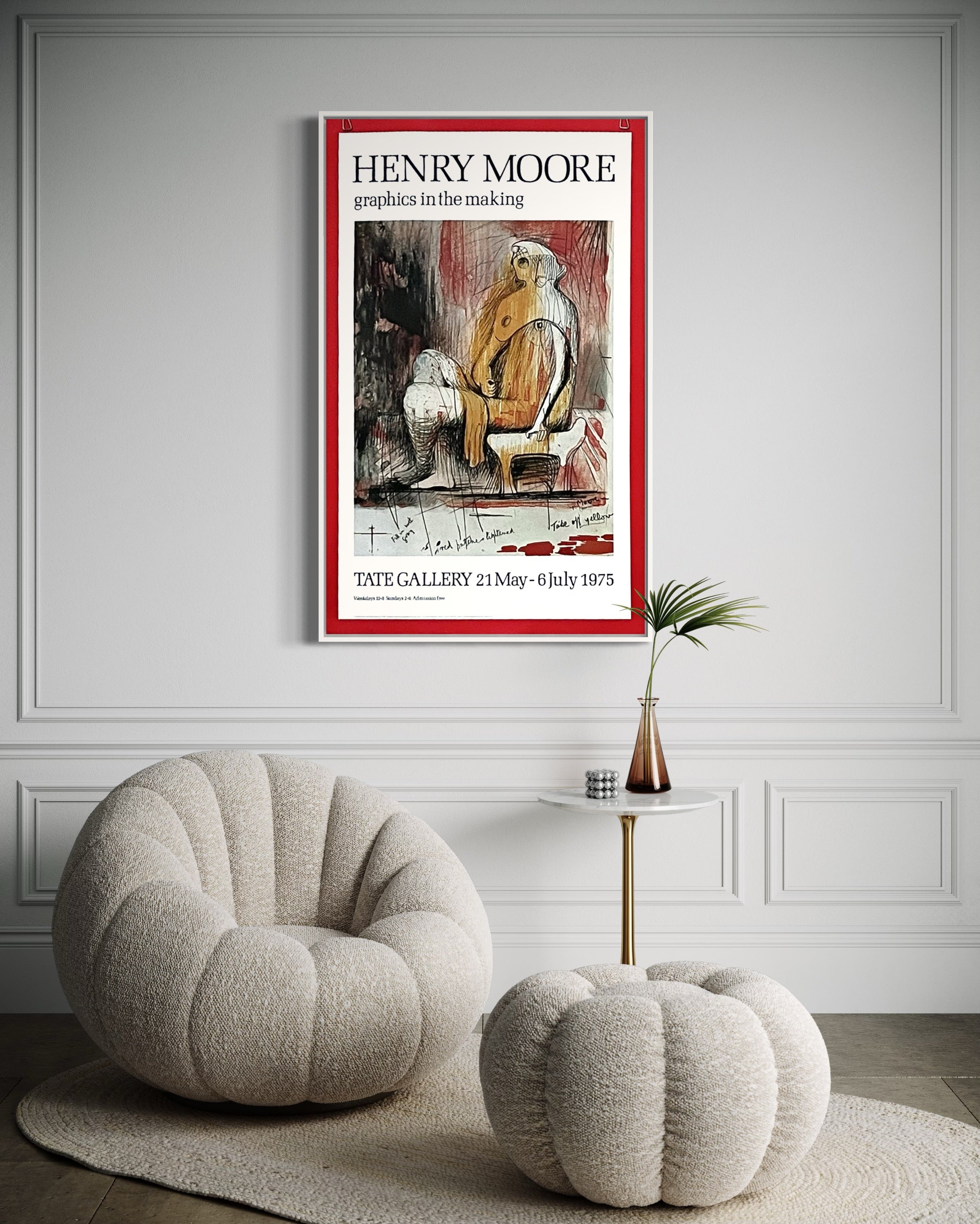 1975 Henry Moore English Art Exhibition Poster