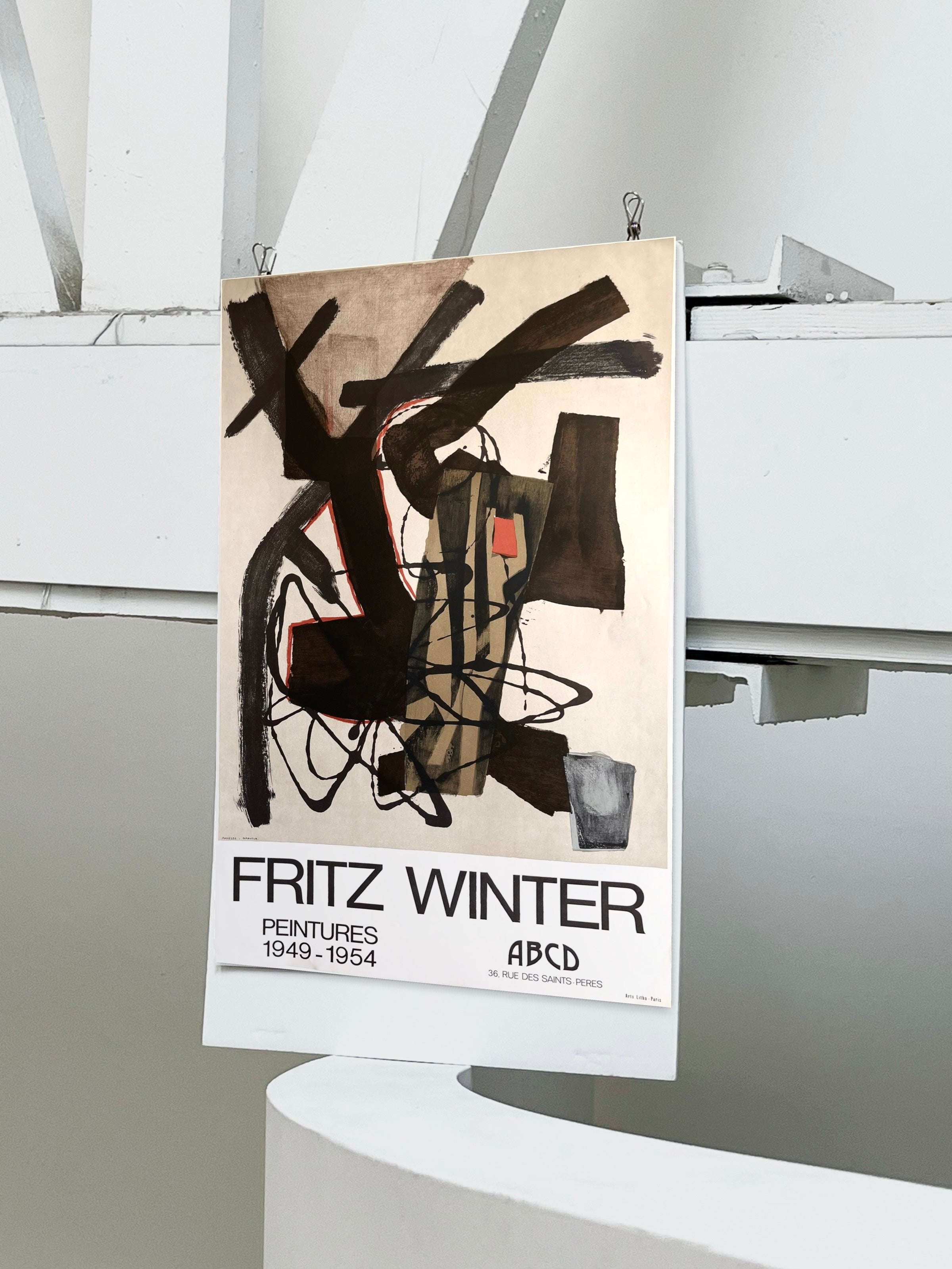 1970s Fritz Winter French Art Exhibition Lithograph
