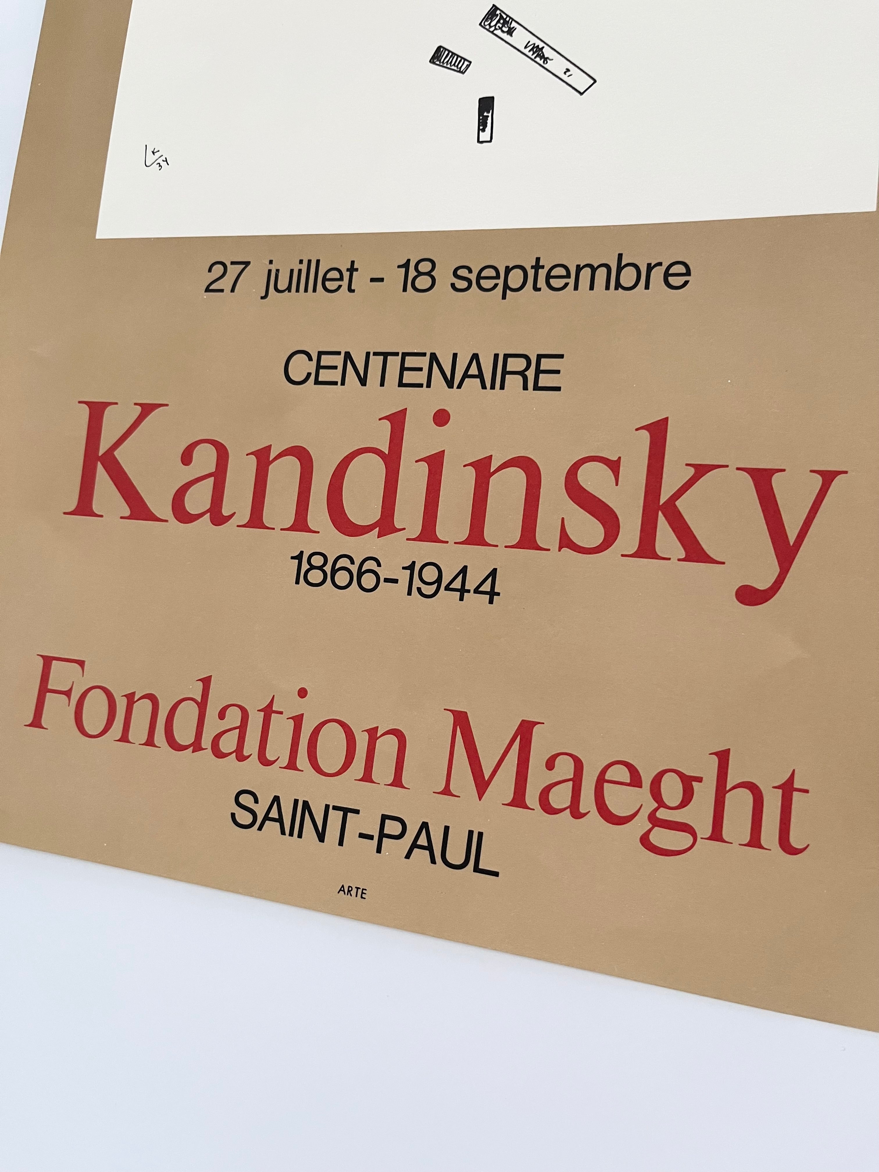 Vintage Wassily Kandinsky French Art Exhibition Lithograph