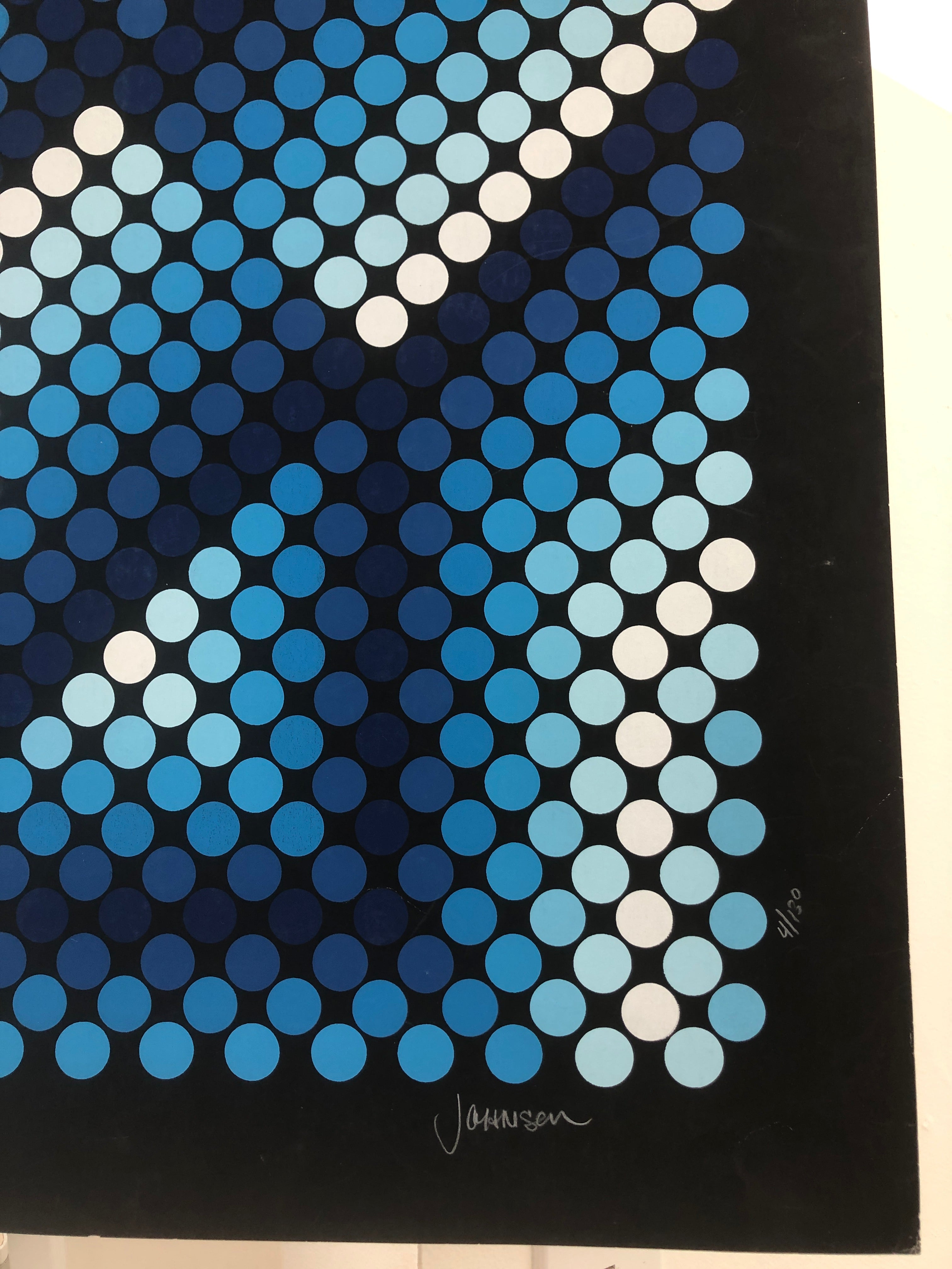 1970s Evelyn B. Johnson Op Art Serigraph
