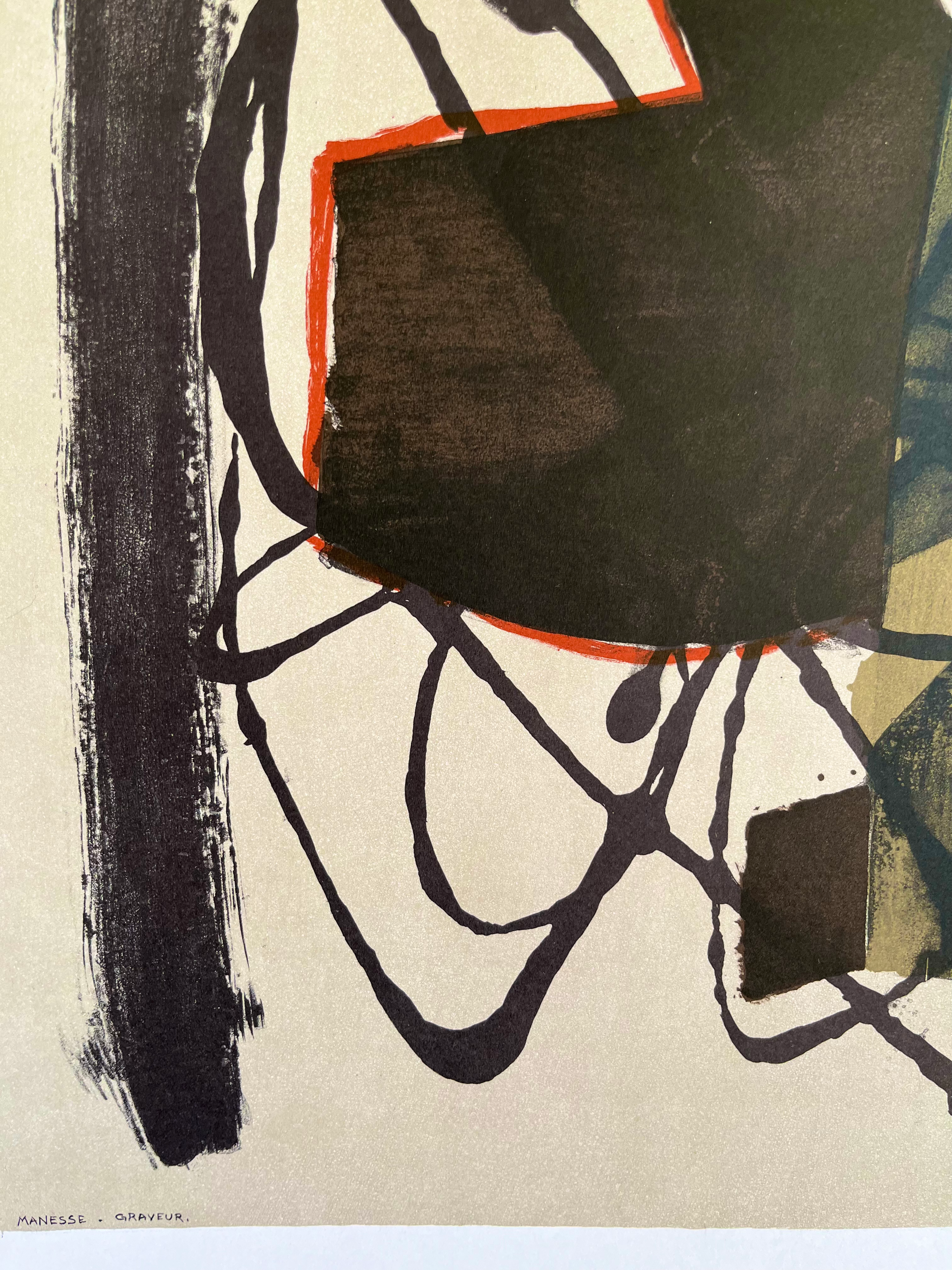 1970s Fritz Winter French Art Exhibition Lithograph