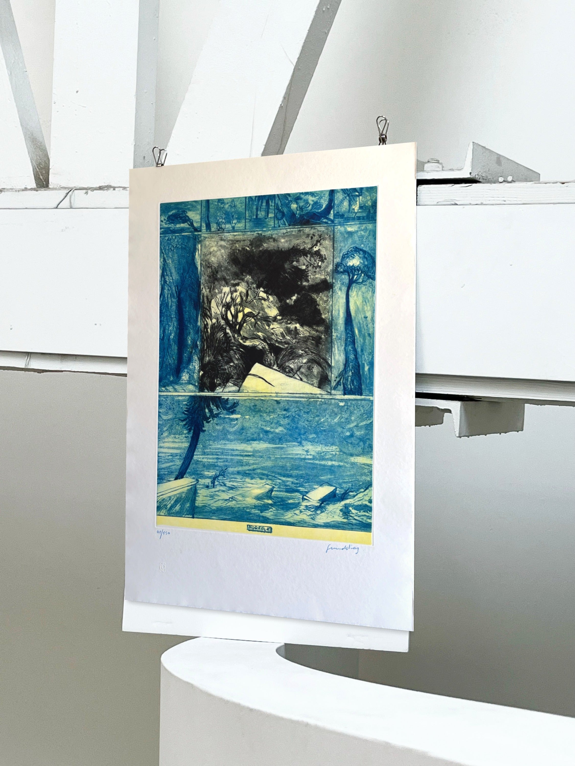 1980s Gérard Diaz Signed French Aquatint Etching