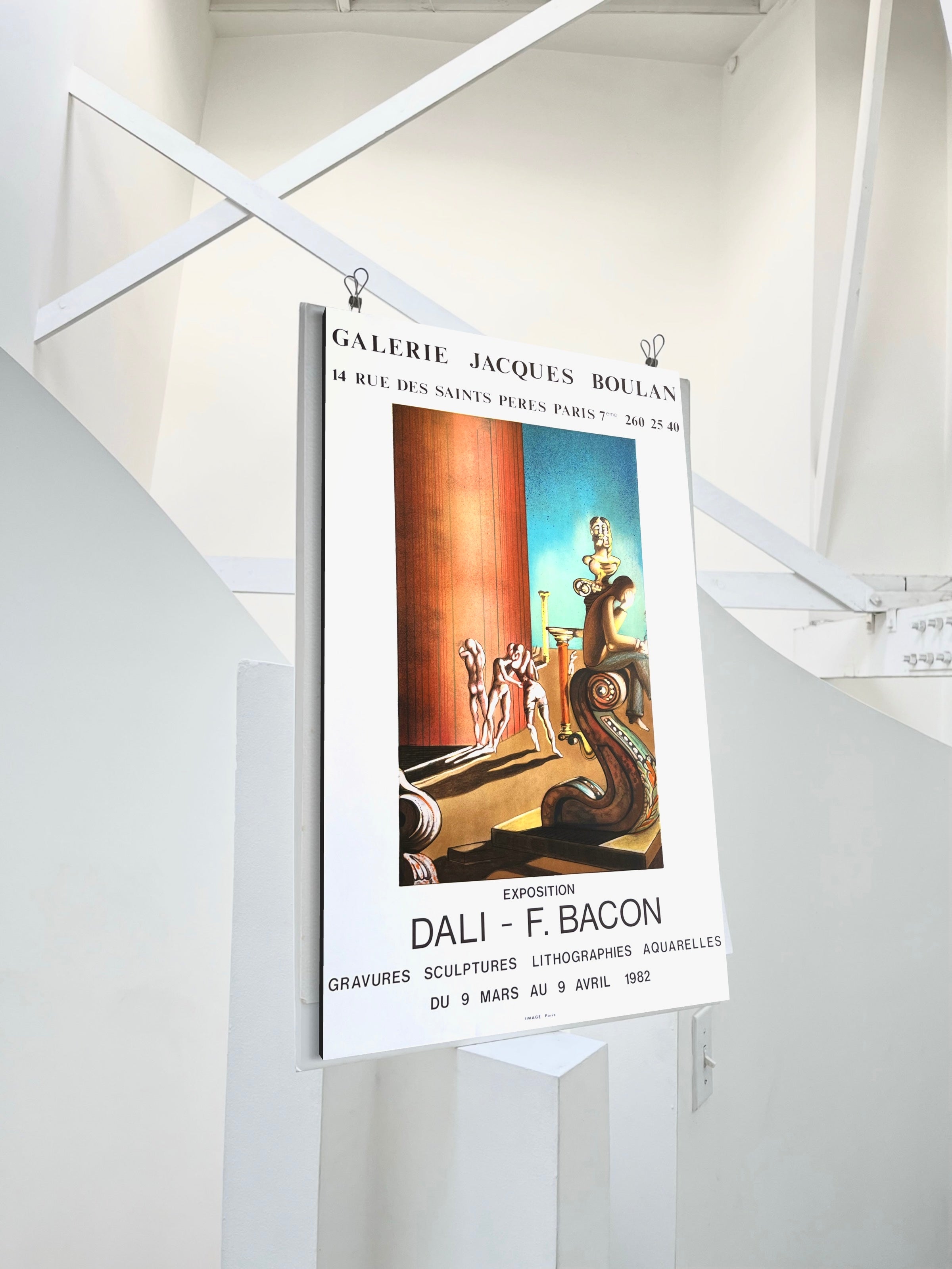 1982 Salvador Dali & Francis Bacon French Art Exhibition Lithograph