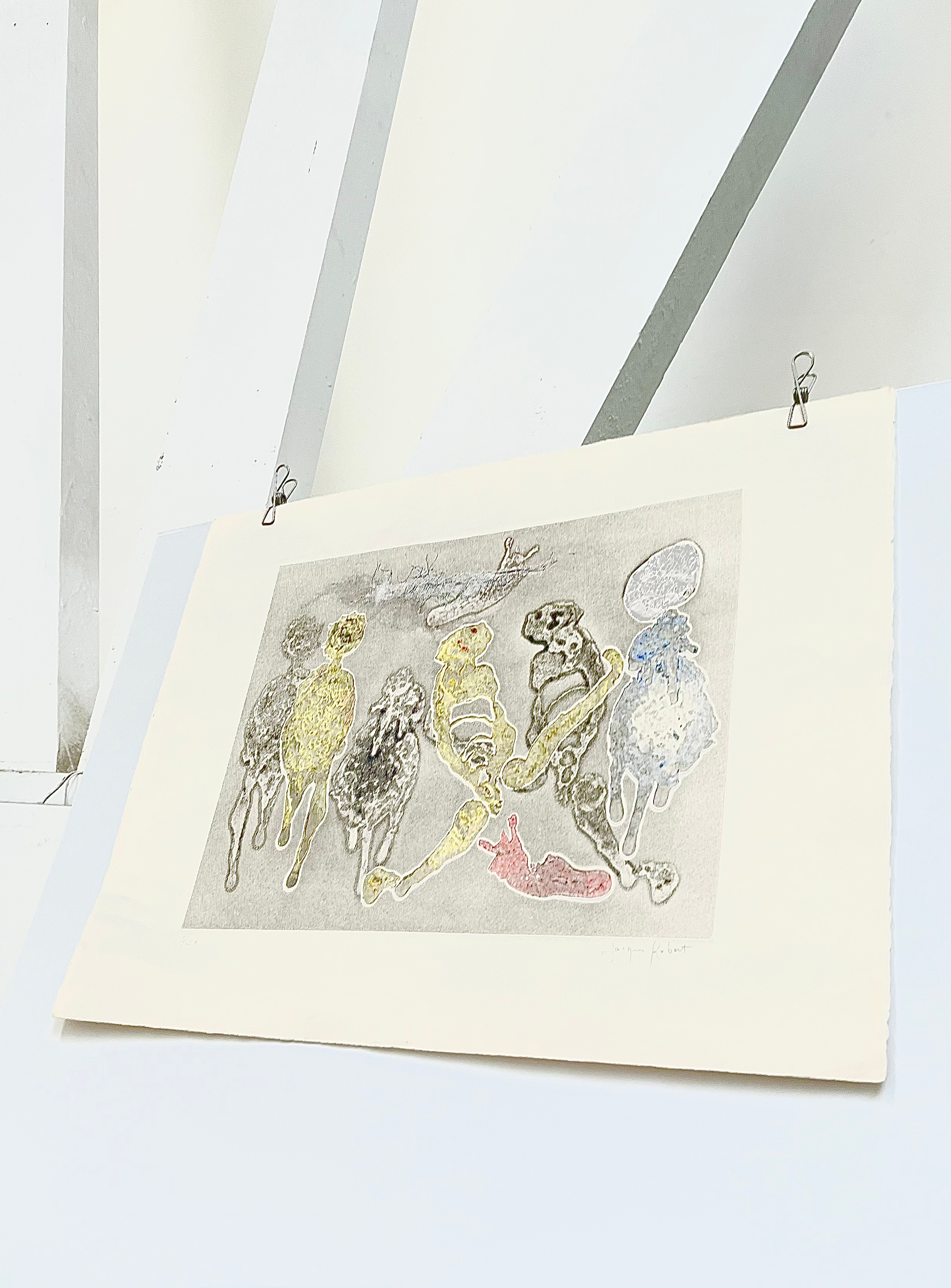 1970s Jacques Robert Signed Foil Aquatint Etching