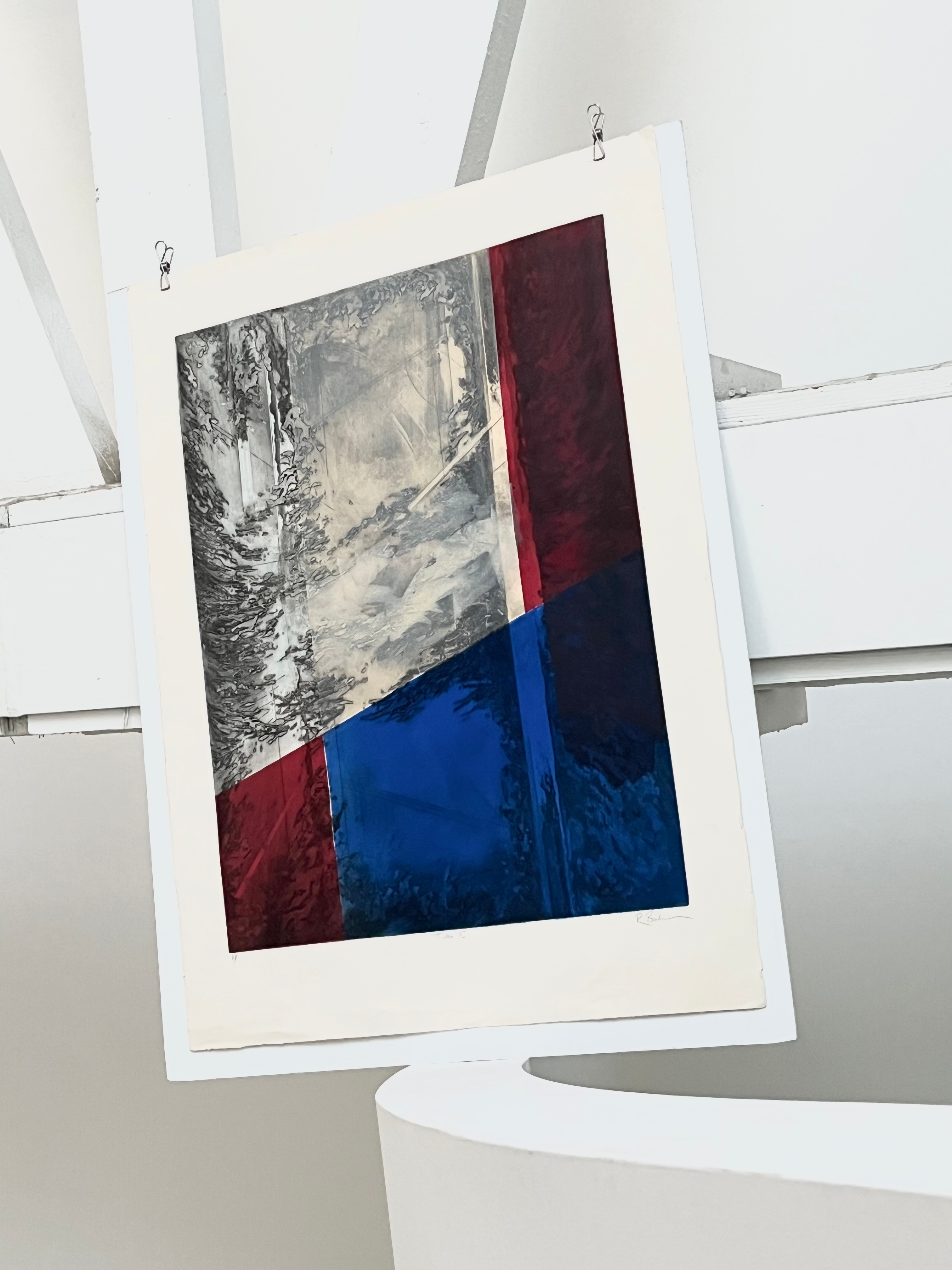 1980s Russell Baker XL Signed Aquatint Etching