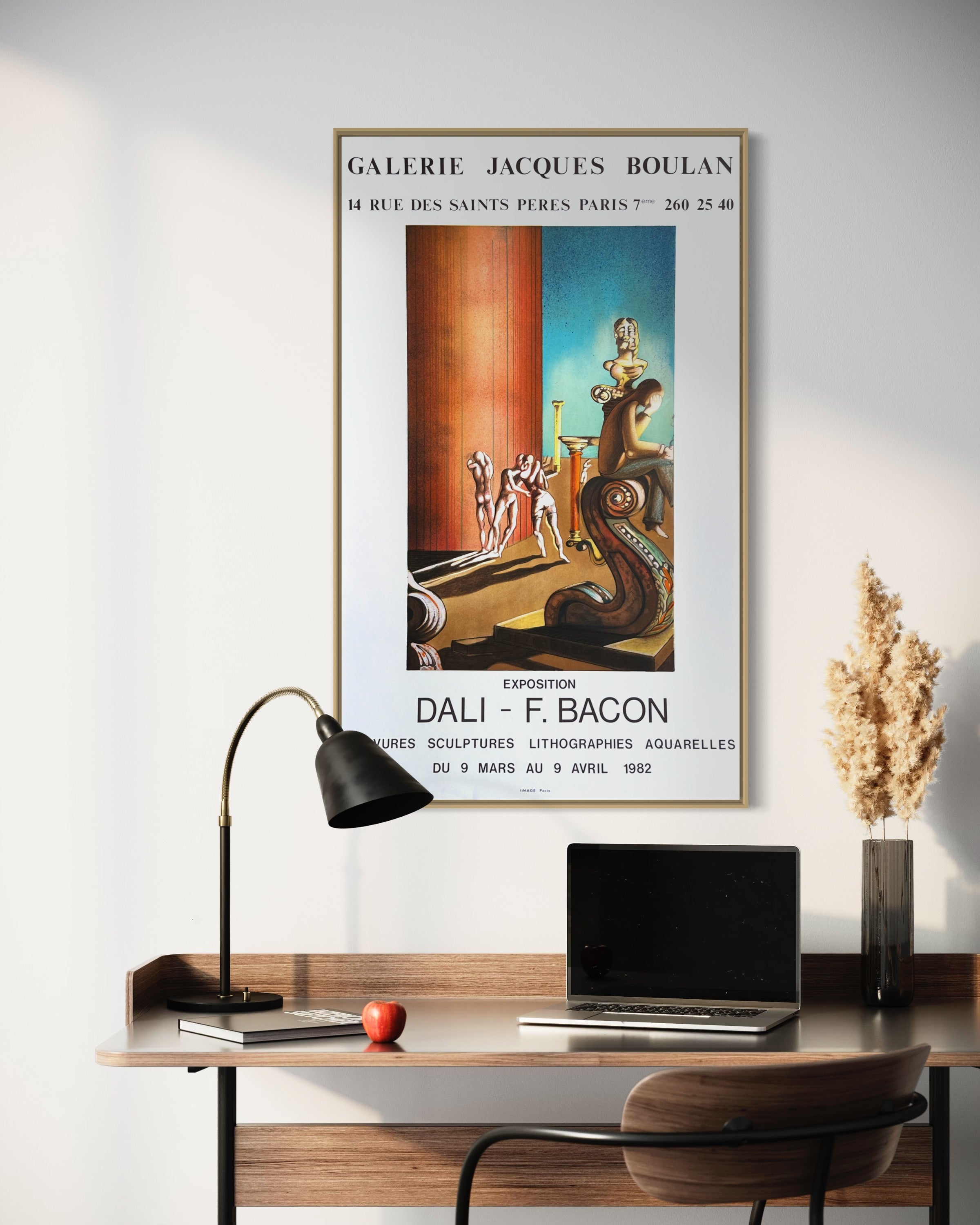 1982 Salvador Dali & Francis Bacon French Art Exhibition Lithograph