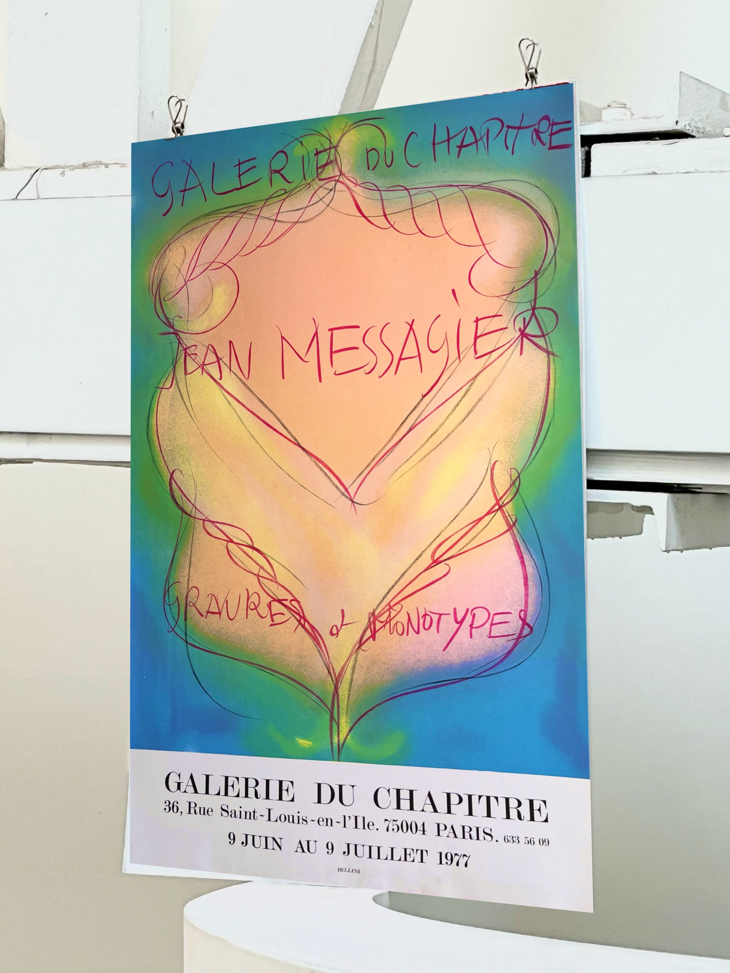 1977 Jean Messagier French Art Exhibition Lithograph
