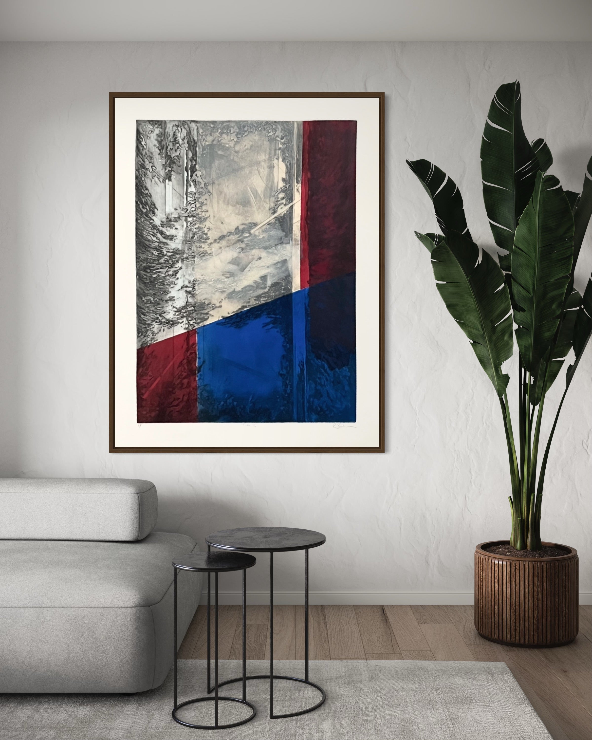 1980s Russell Baker XL Signed Aquatint Etching