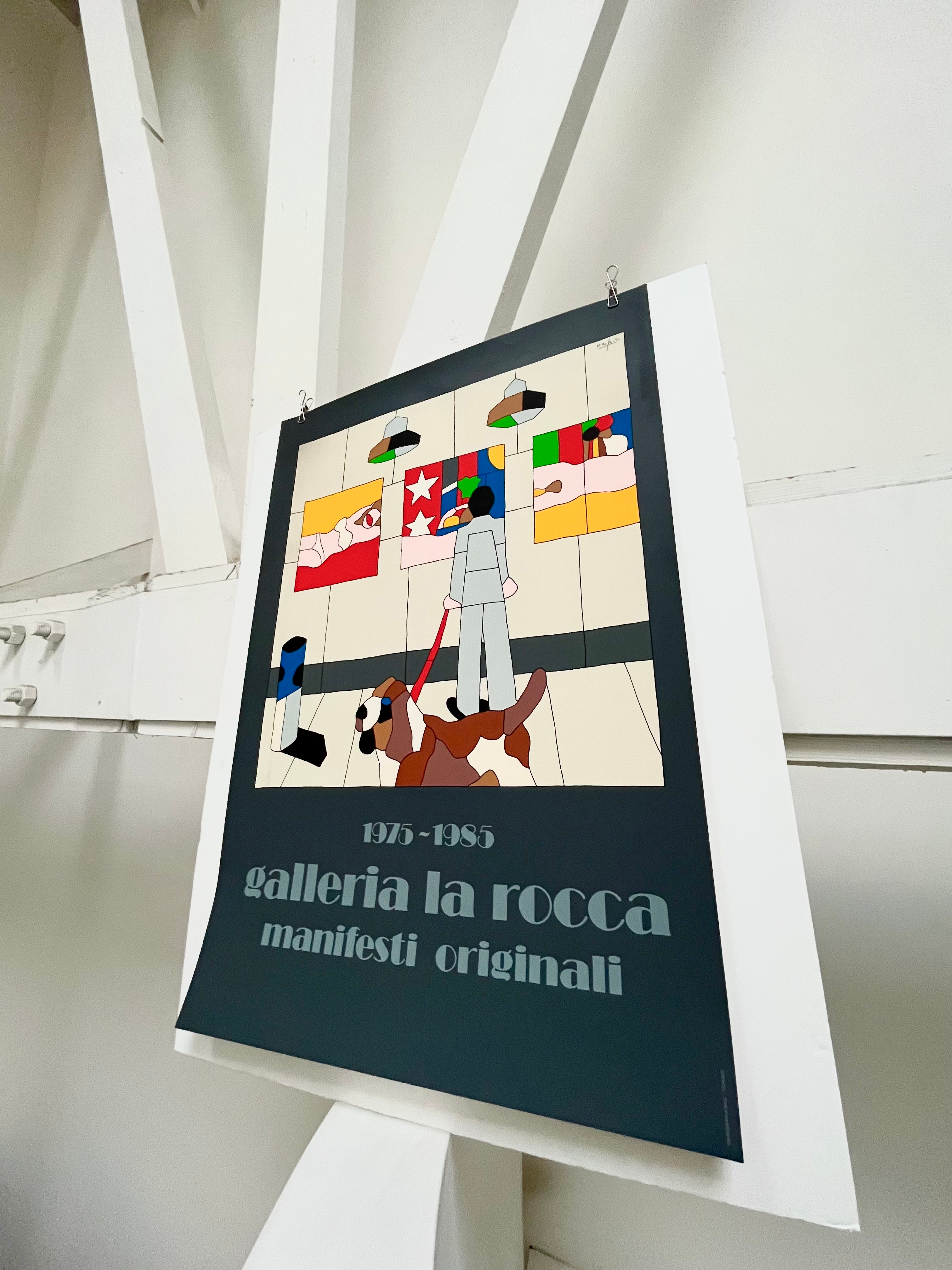1980s Ugo Nespolo XL Italian Serigraph