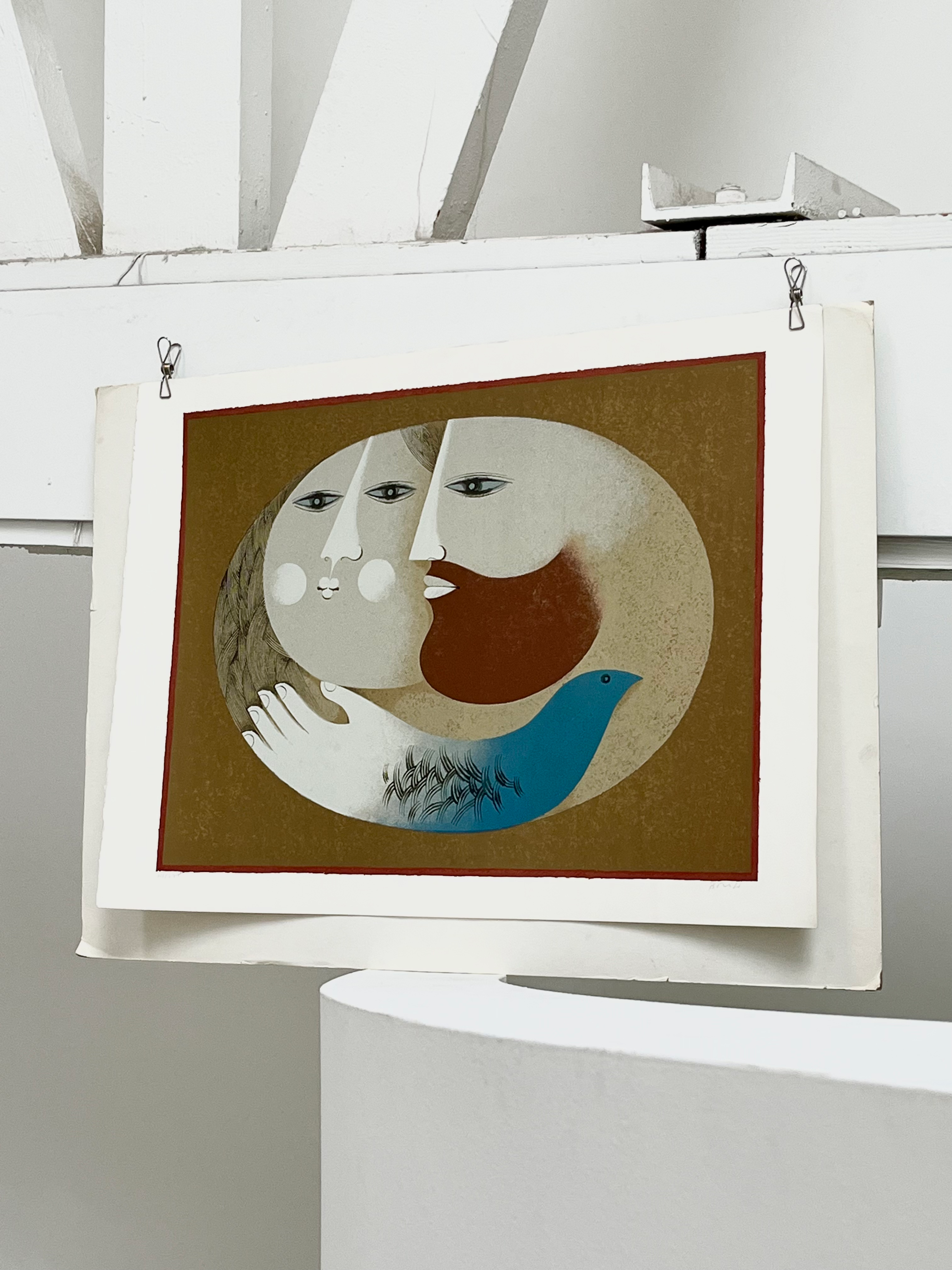 1987 Sami Briss Signed French Gold Foil Serigraph