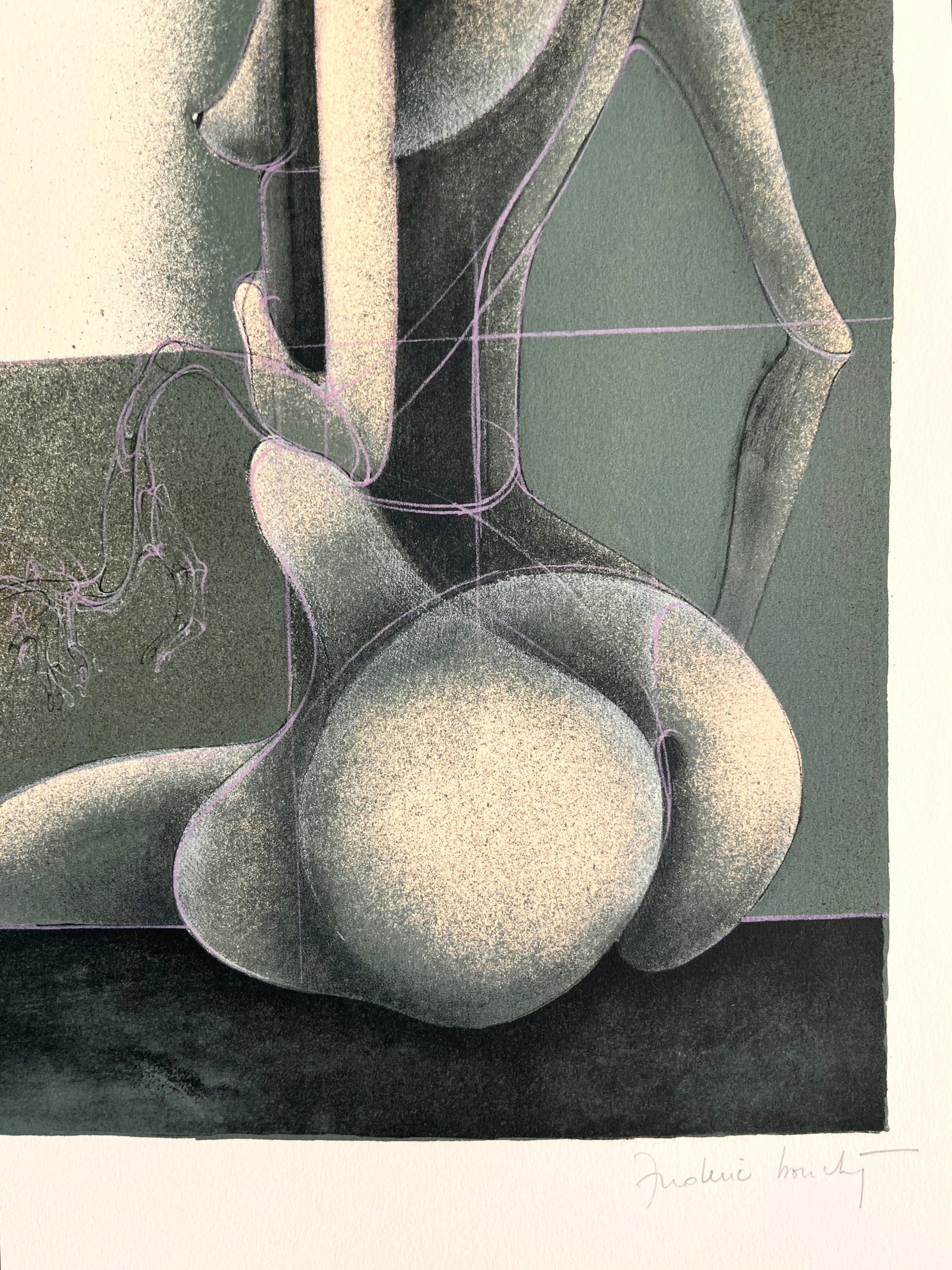 1970s Frederic Bouche Signed French Lithograph