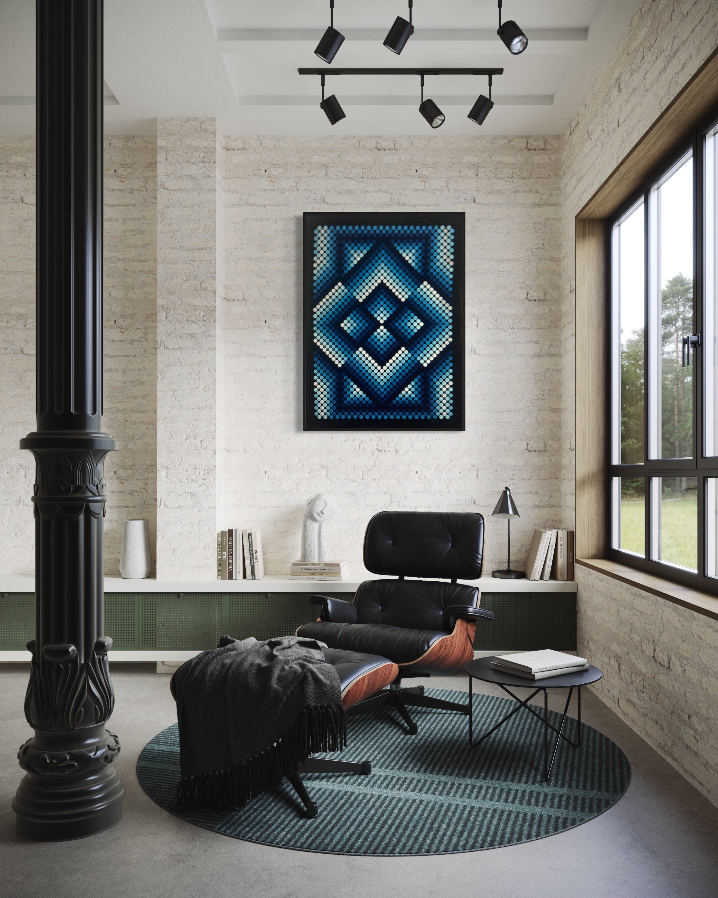 1970s Evelyn B. Johnson Op Art Serigraph