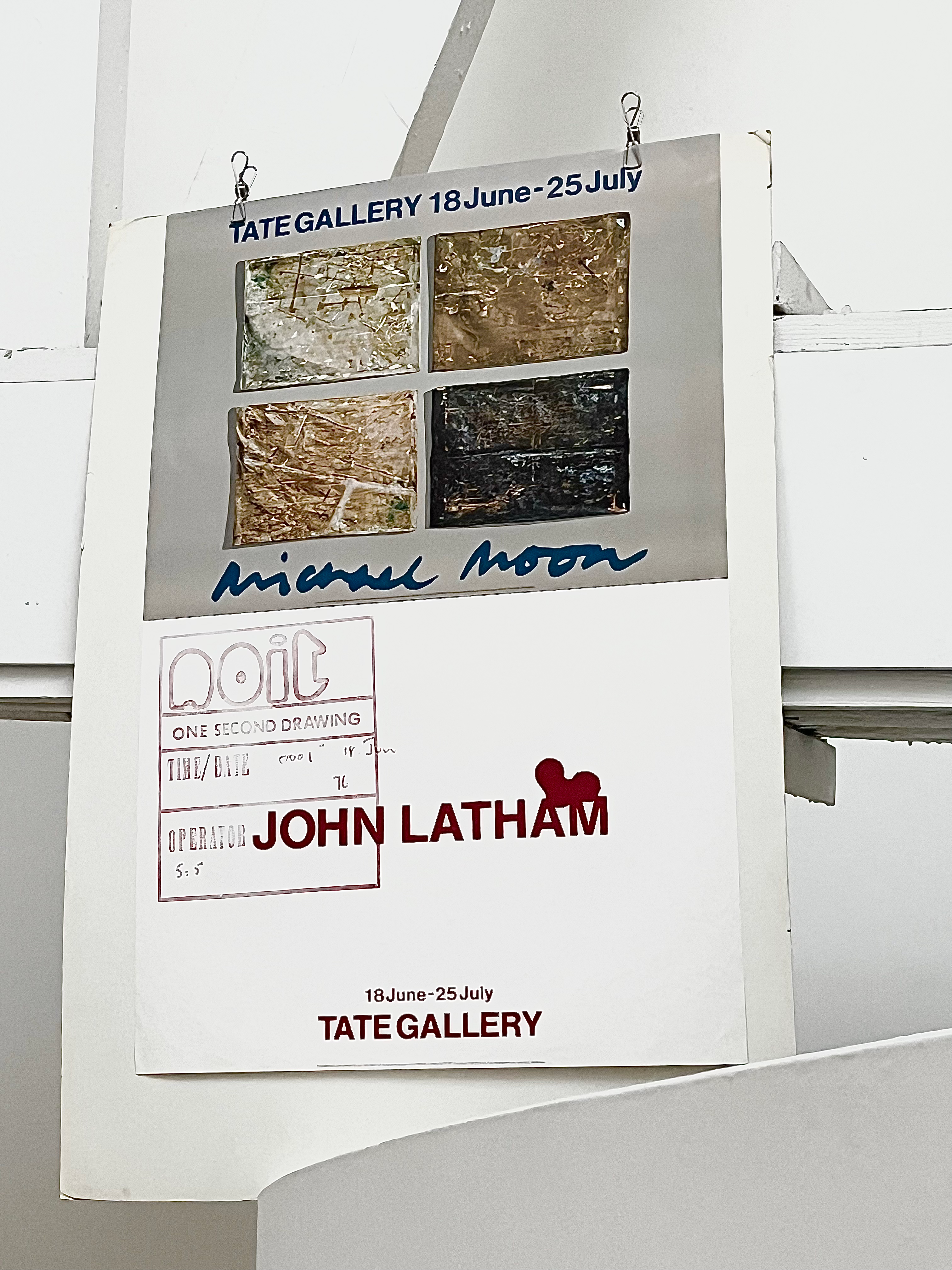 1976 Michael Moon and John Latham English Art Exhibition Poster