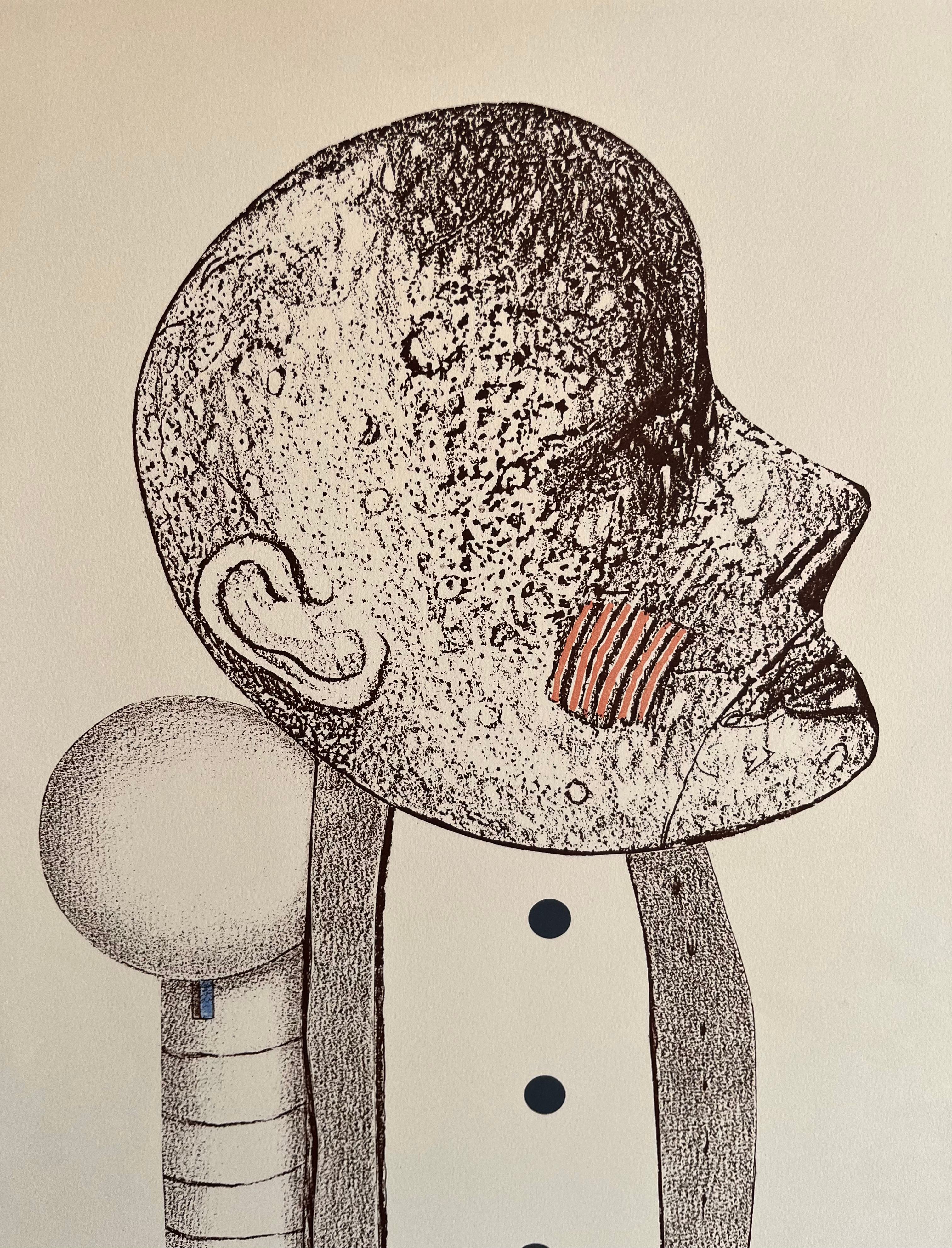 1980s Uno George Svensson Signed French Lithograph