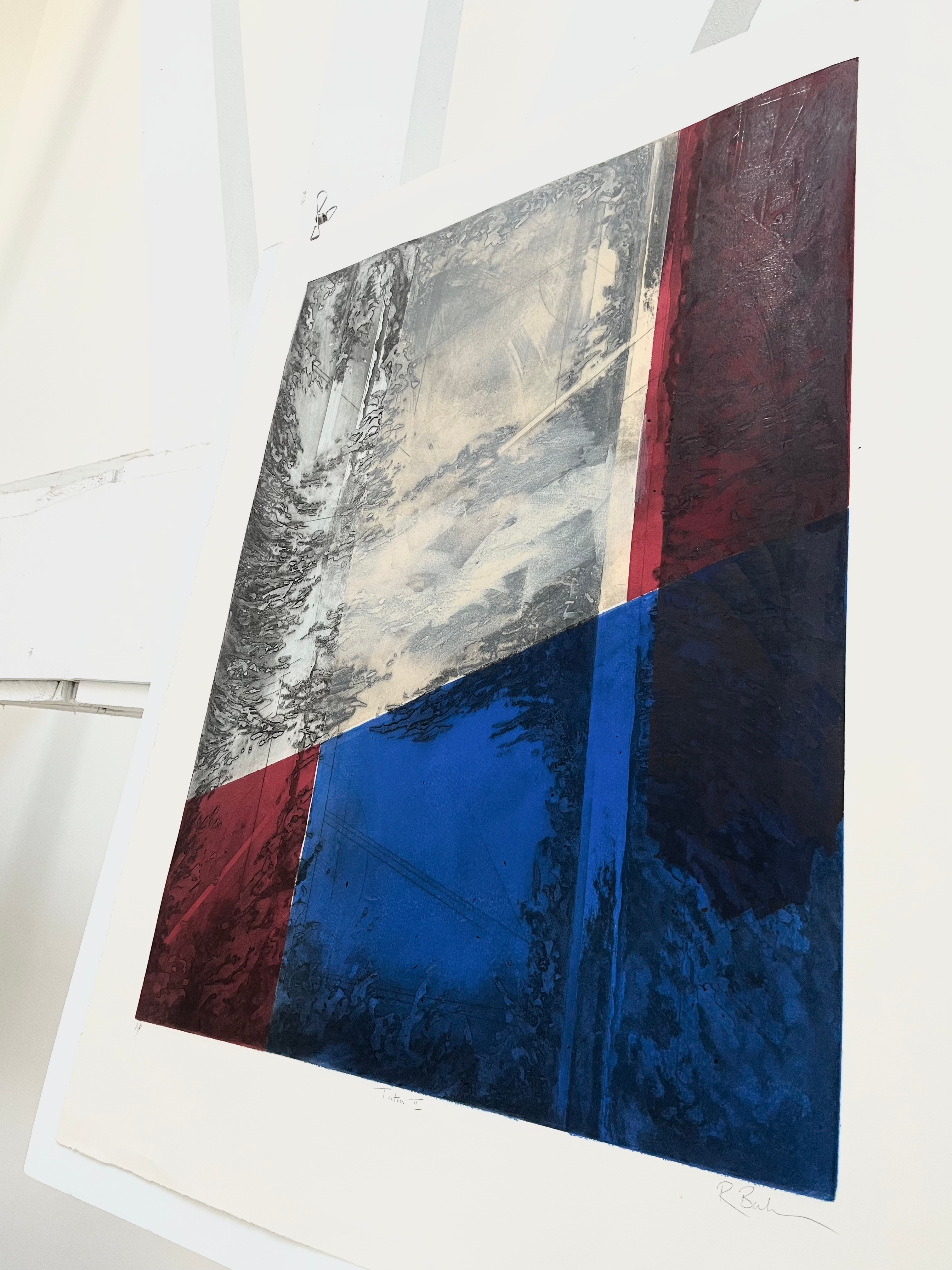 1980s Russell Baker XL Signed Aquatint Etching