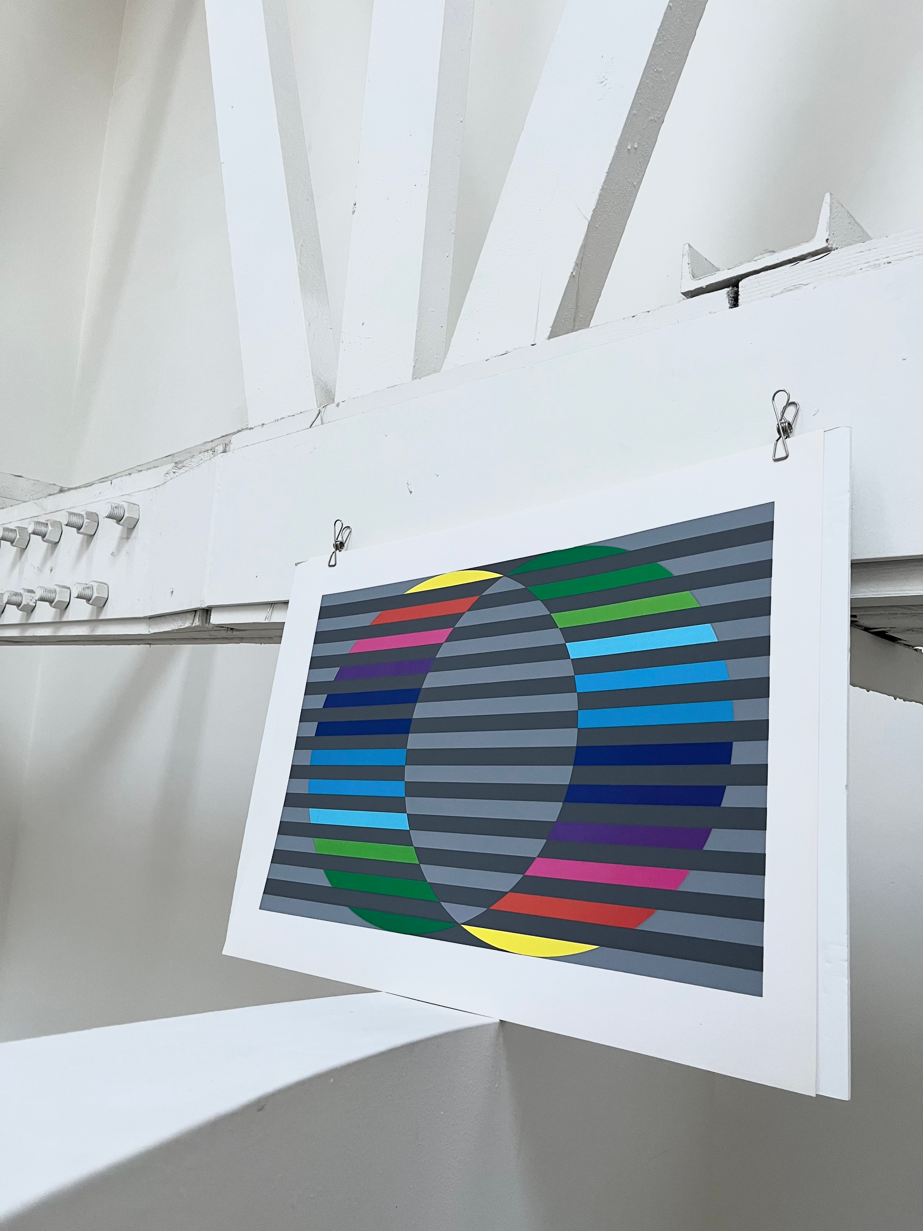 1970s Alberto Fabra Foignet Op Art Screenprint