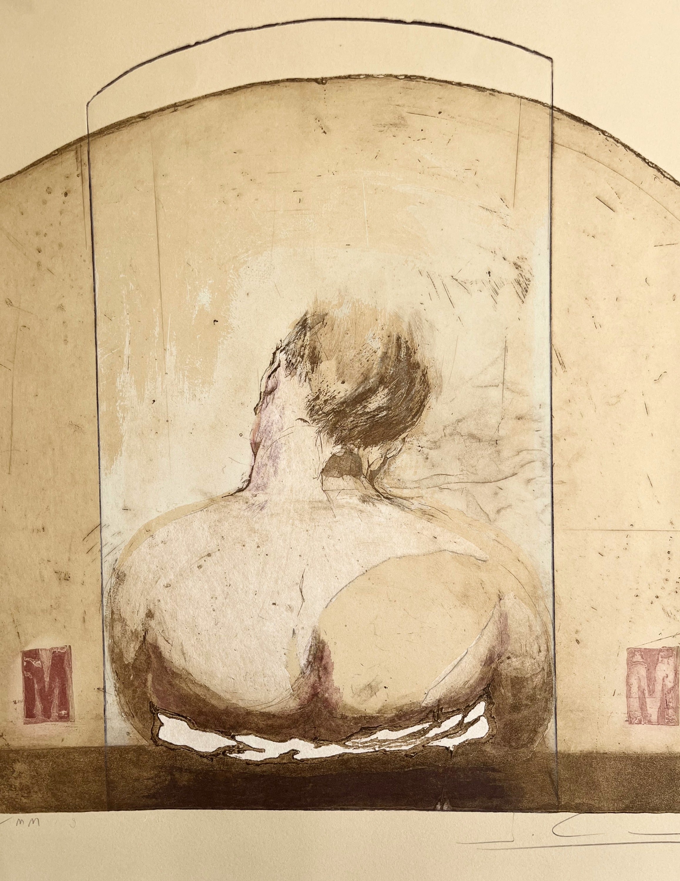 1990s Sylviane Canini French Signed Aquatint Etching