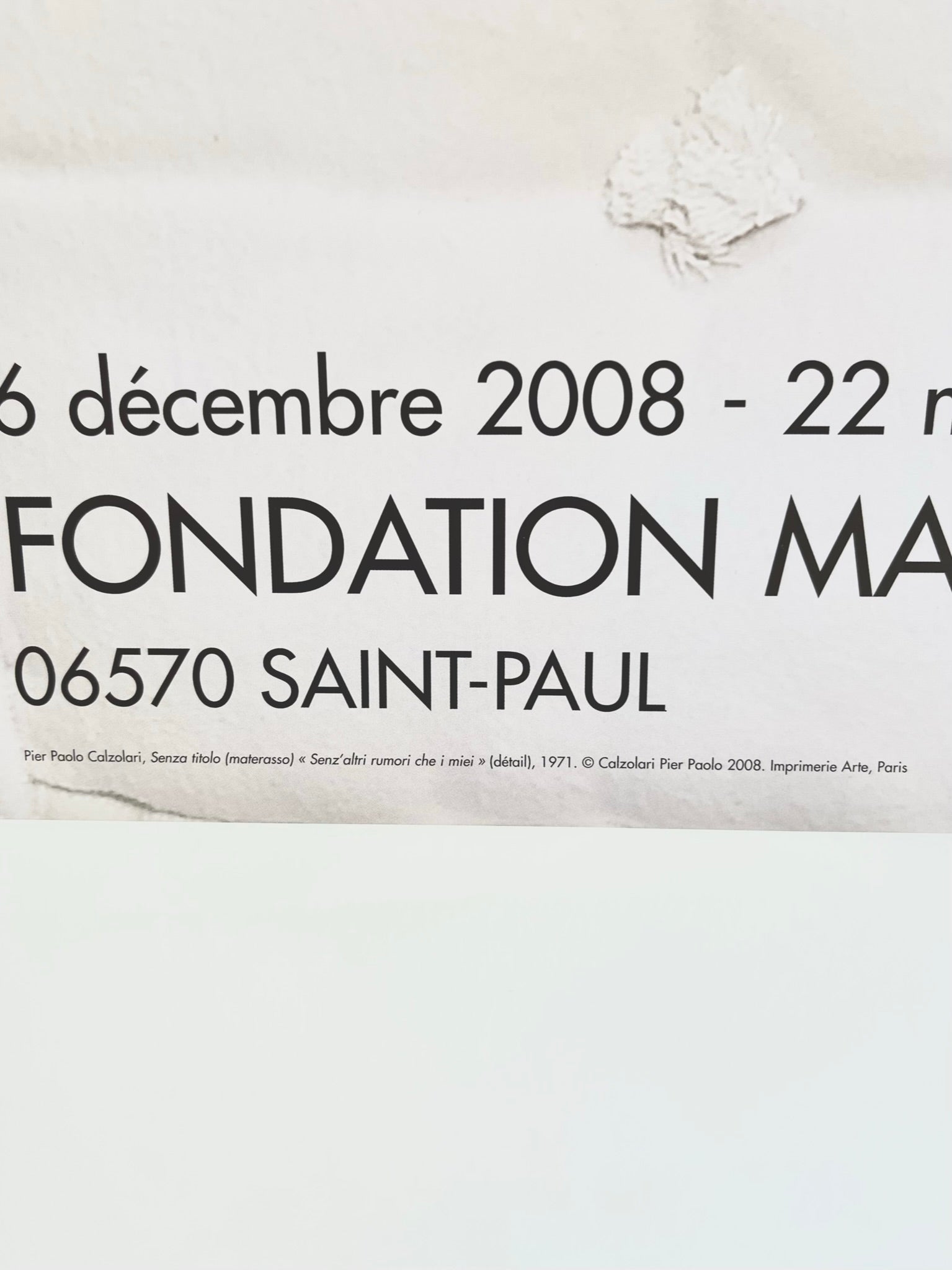 2009 Pier Paolo Calzolari French Art Exhibition Poster
