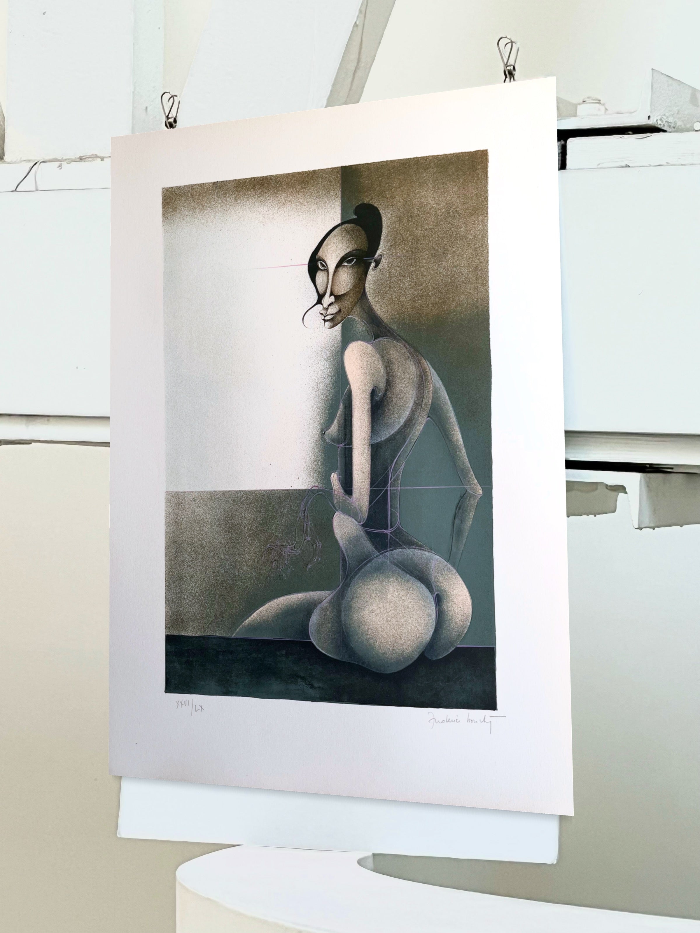 1970s Frederic Bouche Signed French Lithograph