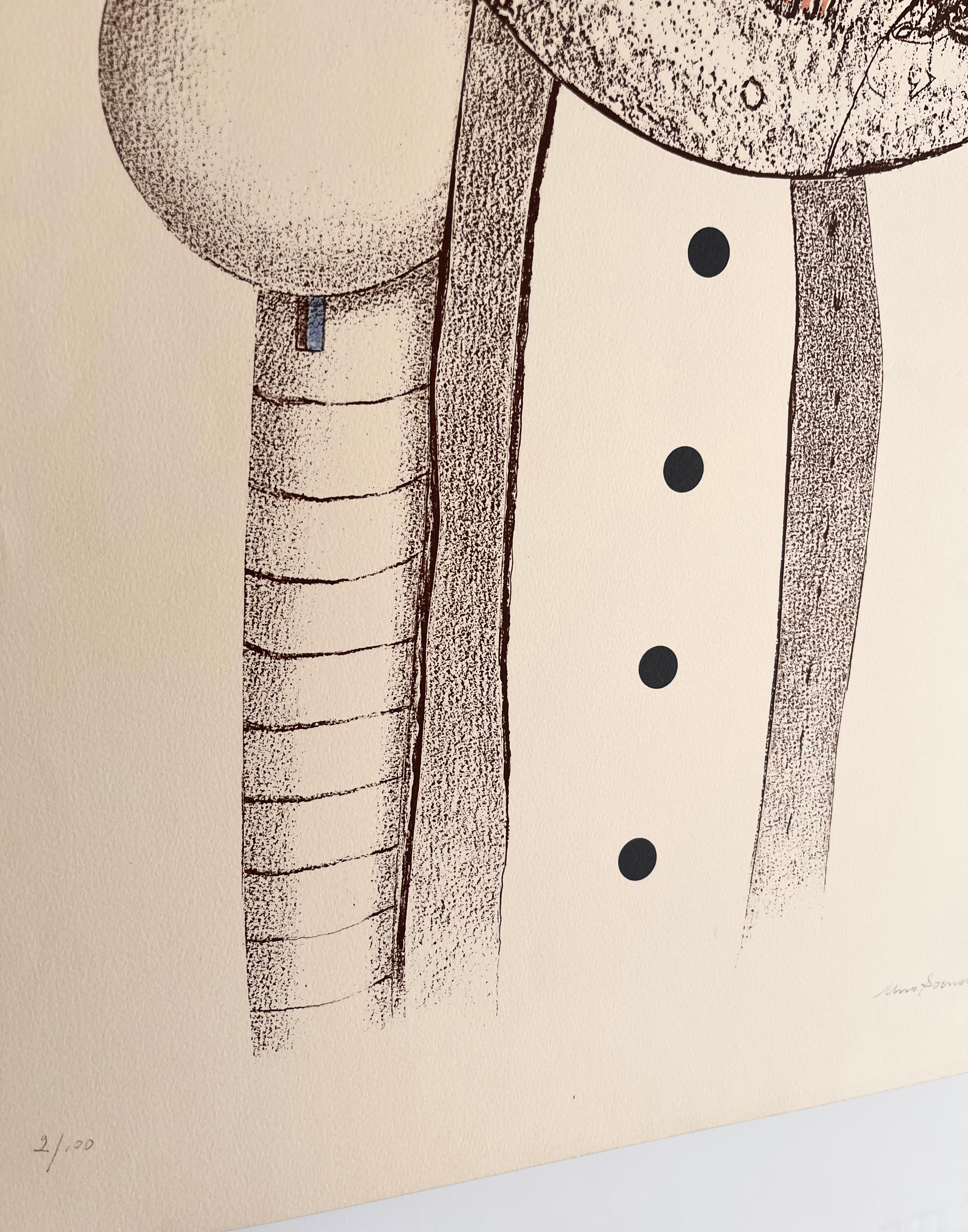 1980s Uno George Svensson Signed French Lithograph