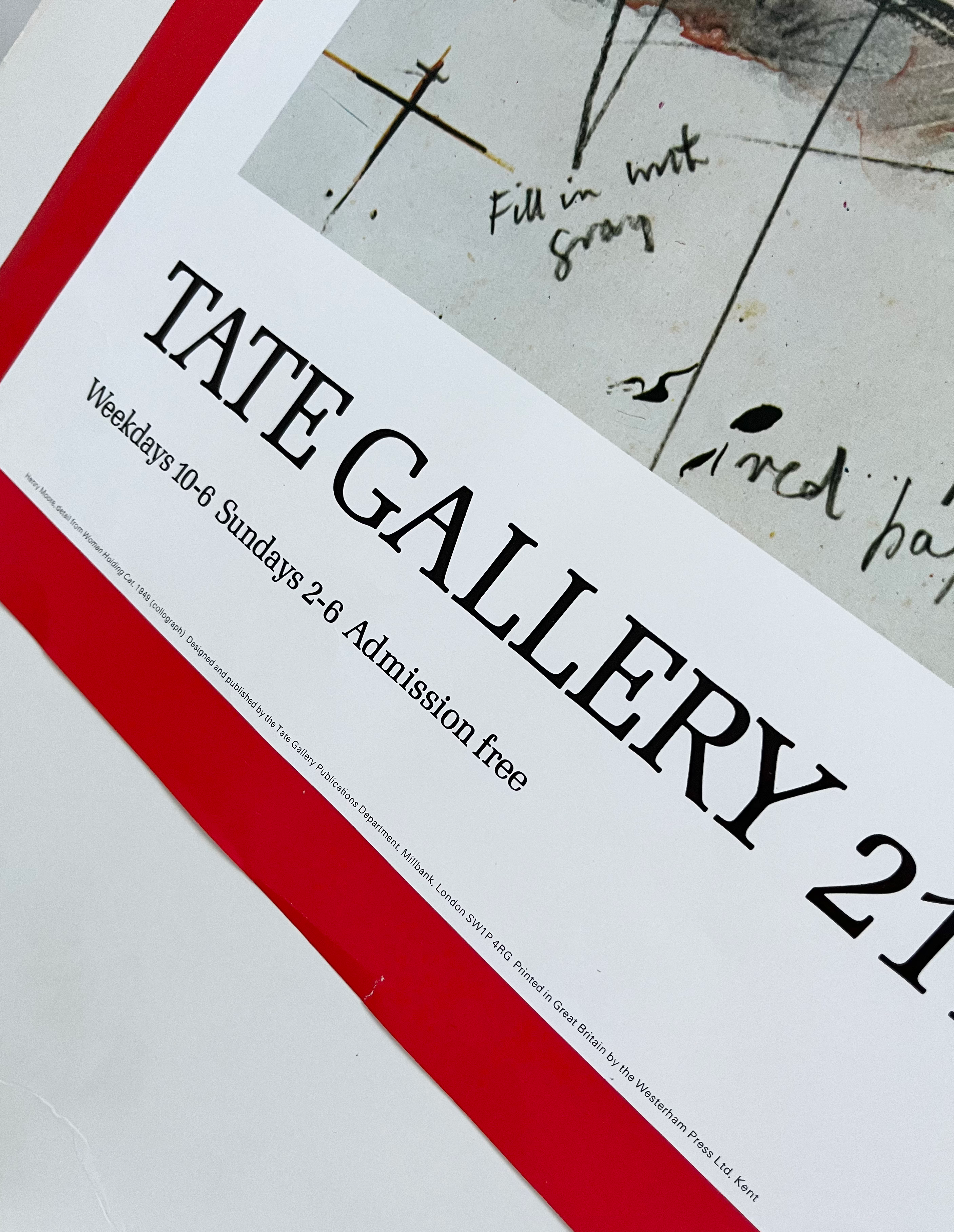 1975 Henry Moore English Art Exhibition Poster